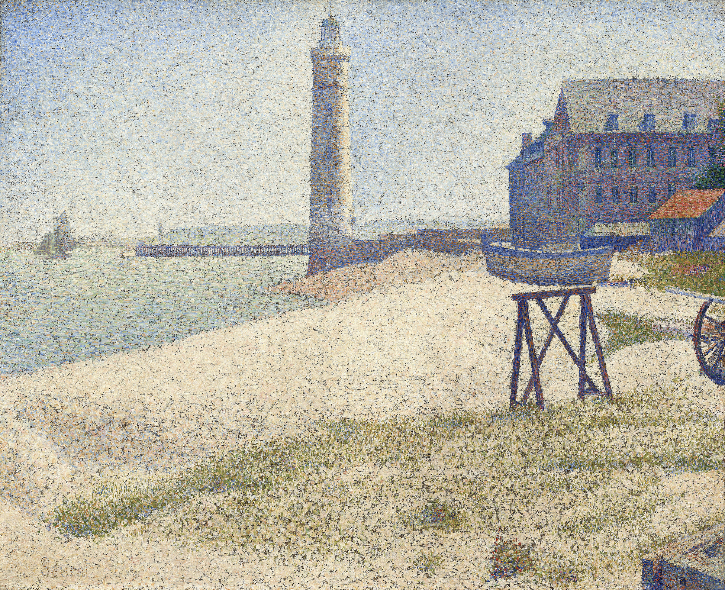 The Lighthouse at Honfleur, by Georges Seurat, public domain