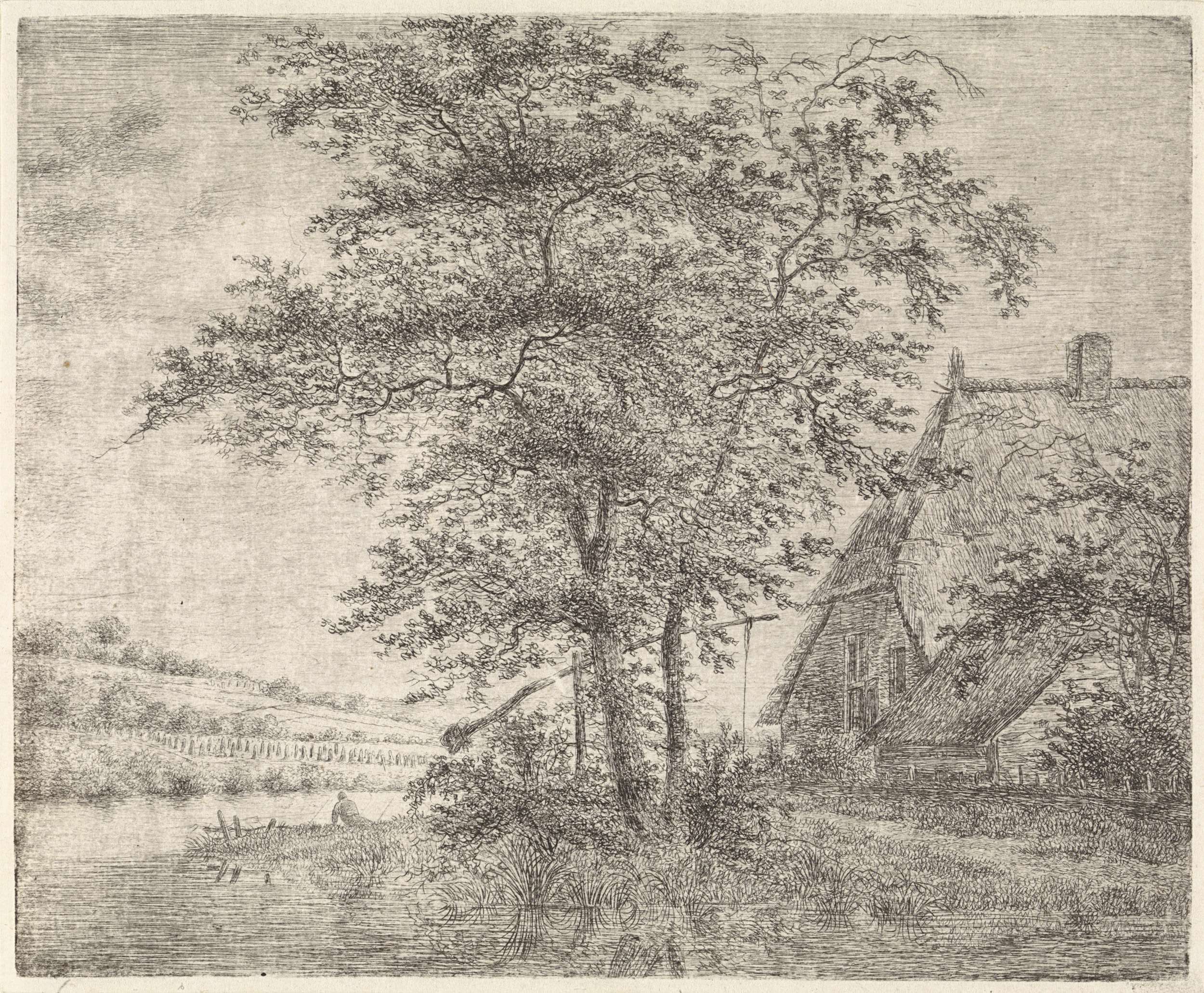 Landschap met boerderij en put, by Pieter Janson, public domain