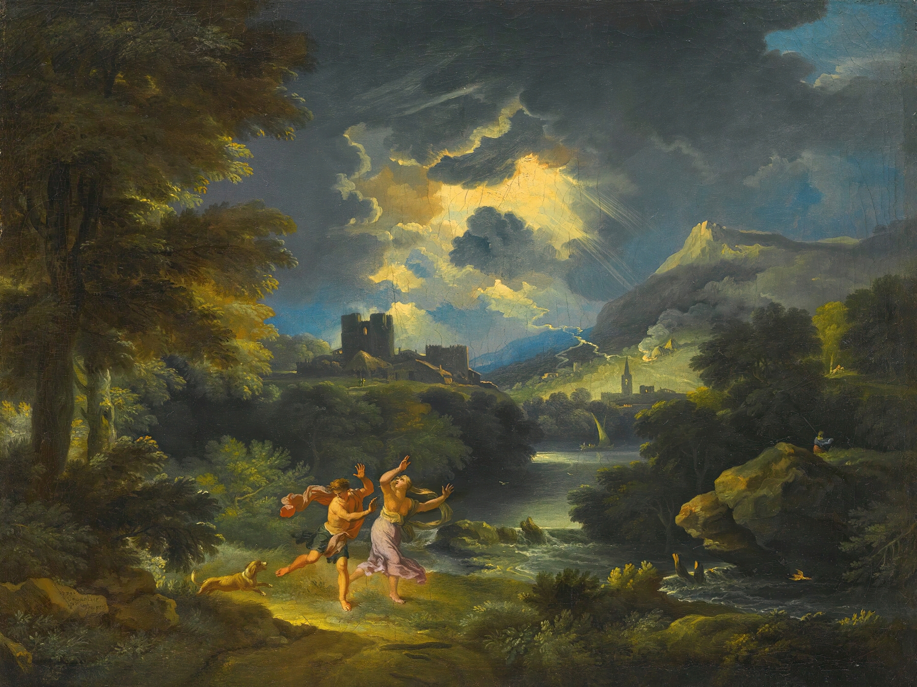 A Landscape With Figures In A Storm, by Pieter Mulier the Younger, public domain