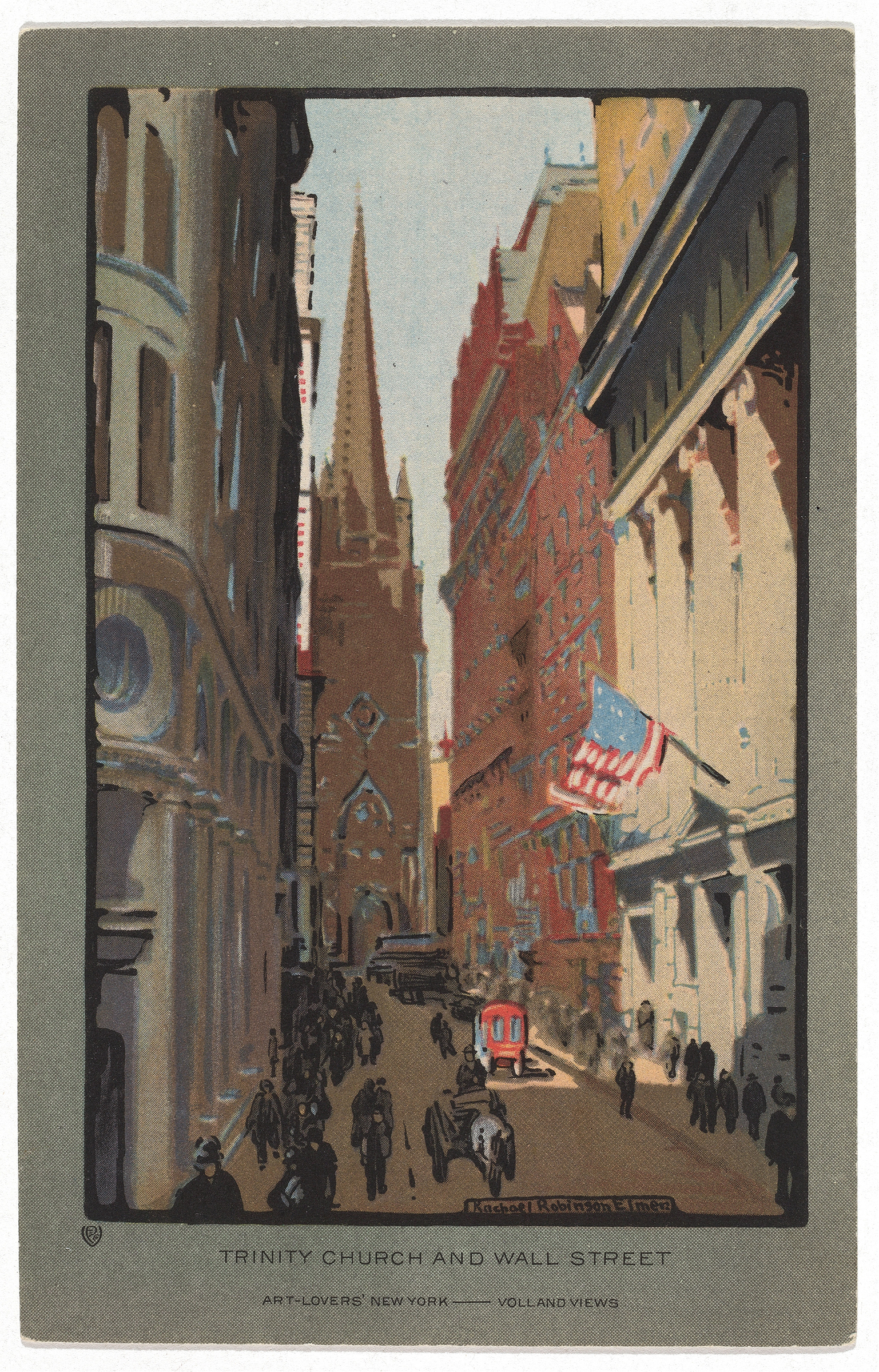 Trinity Church and Wall Street, by Rachael Robinson Elmer, public domain