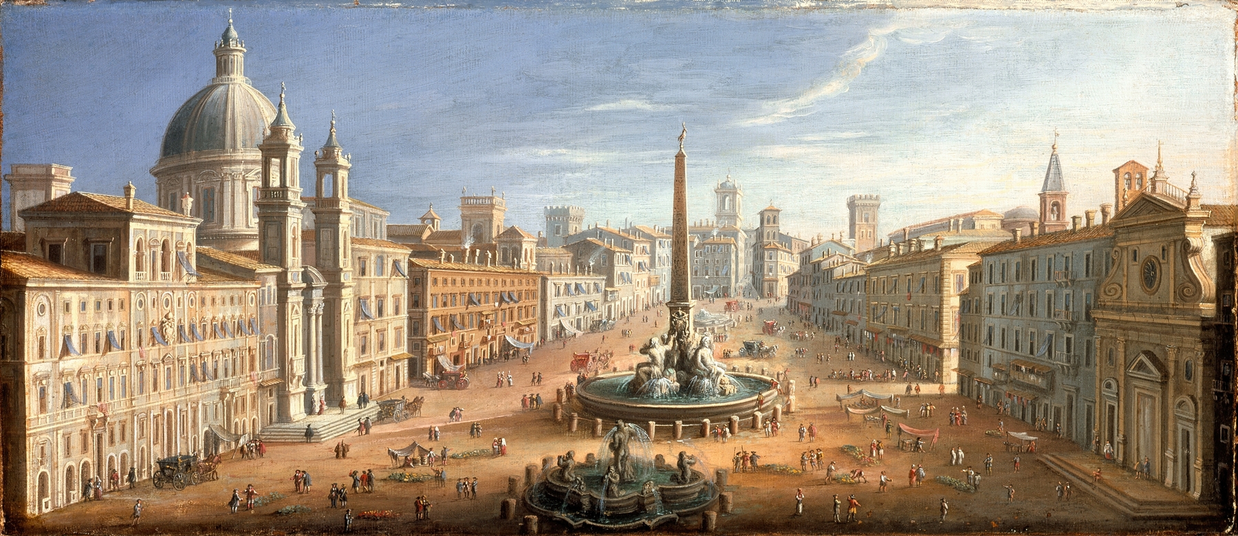 View of the Piazza Navona, Rome, by Hendrik Frans Van Lint, public domain