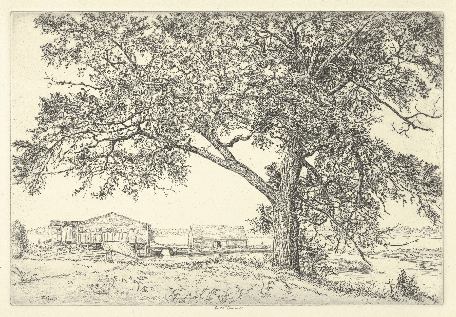 Tide Mill, by Ernest Haskell, public domain