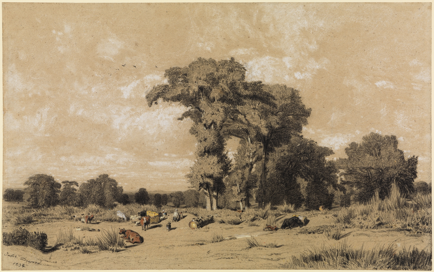 Weidelandschaft im Limousin, by Jules Dupré, public domain