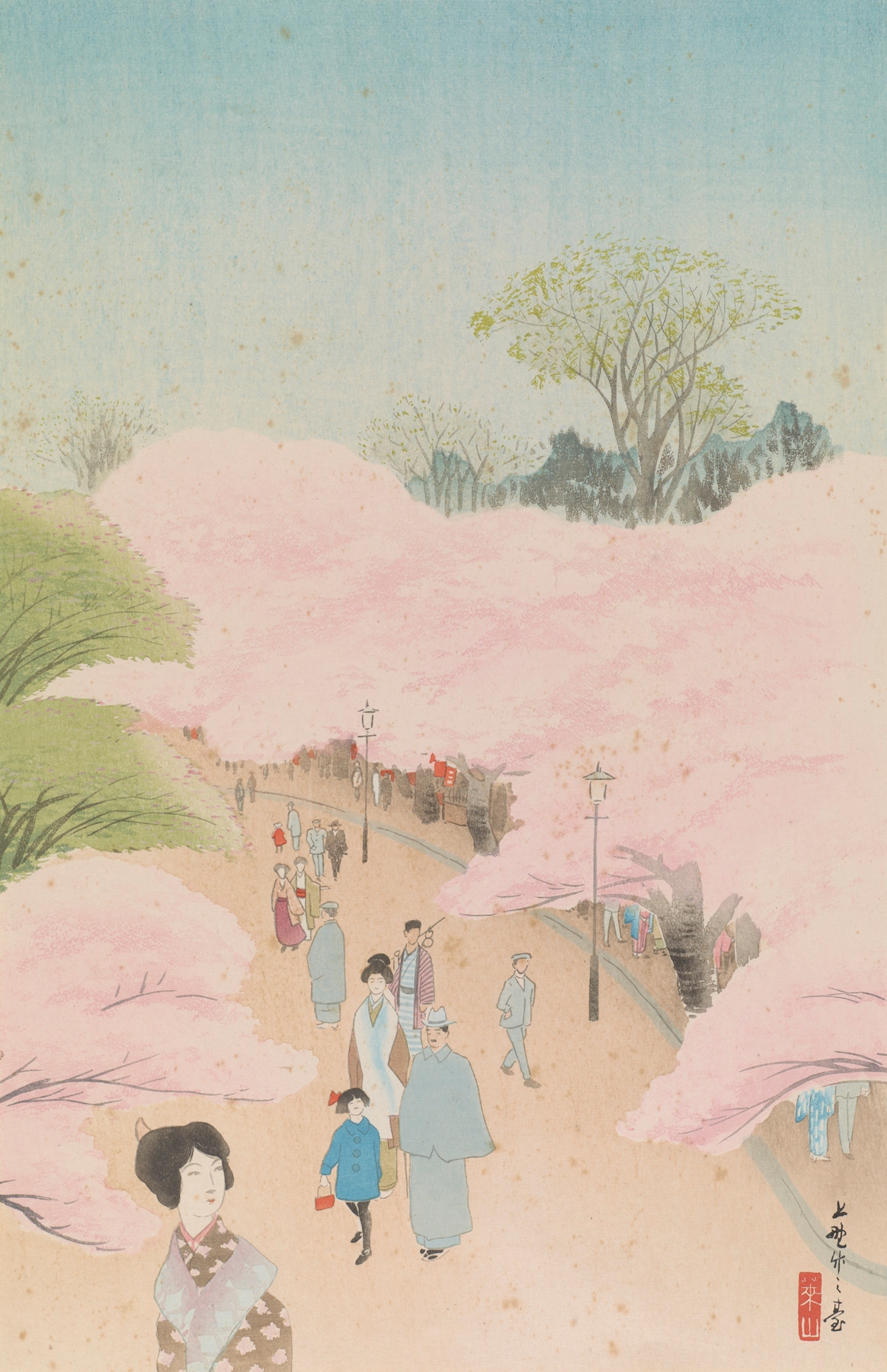 Landscape of Ueno Takenodai by Negoro Raizan, Ukiyo-e medium