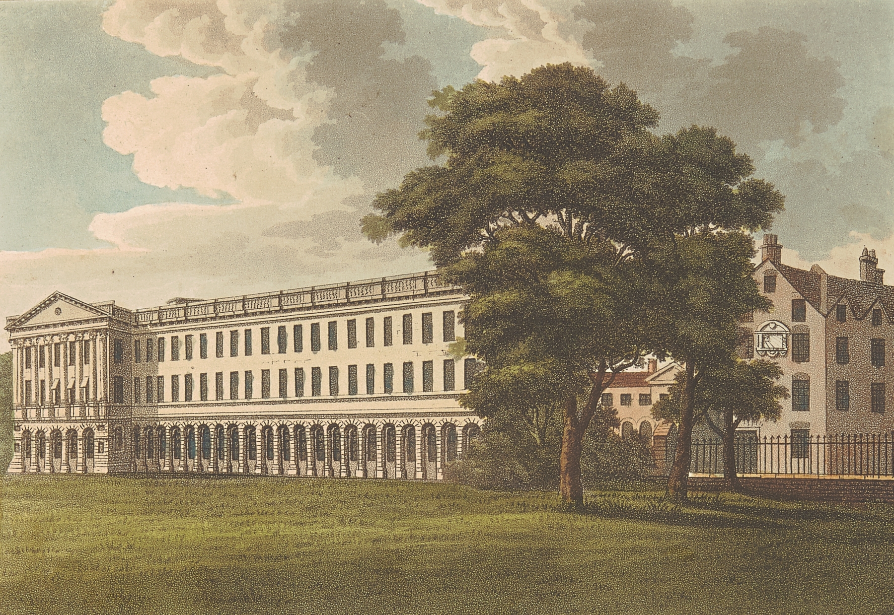 Stone Buildings, Lincoln’s Inn by Samuel Ireland, oil painting depicting a historic stone façade