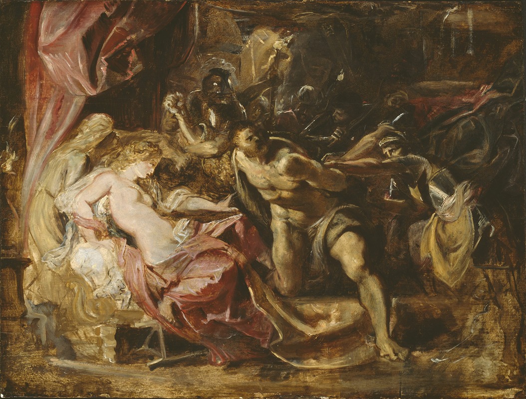 The Capture of Samson, oil on panel by Peter Paul Rubens, depicting a muscular figure in struggle.