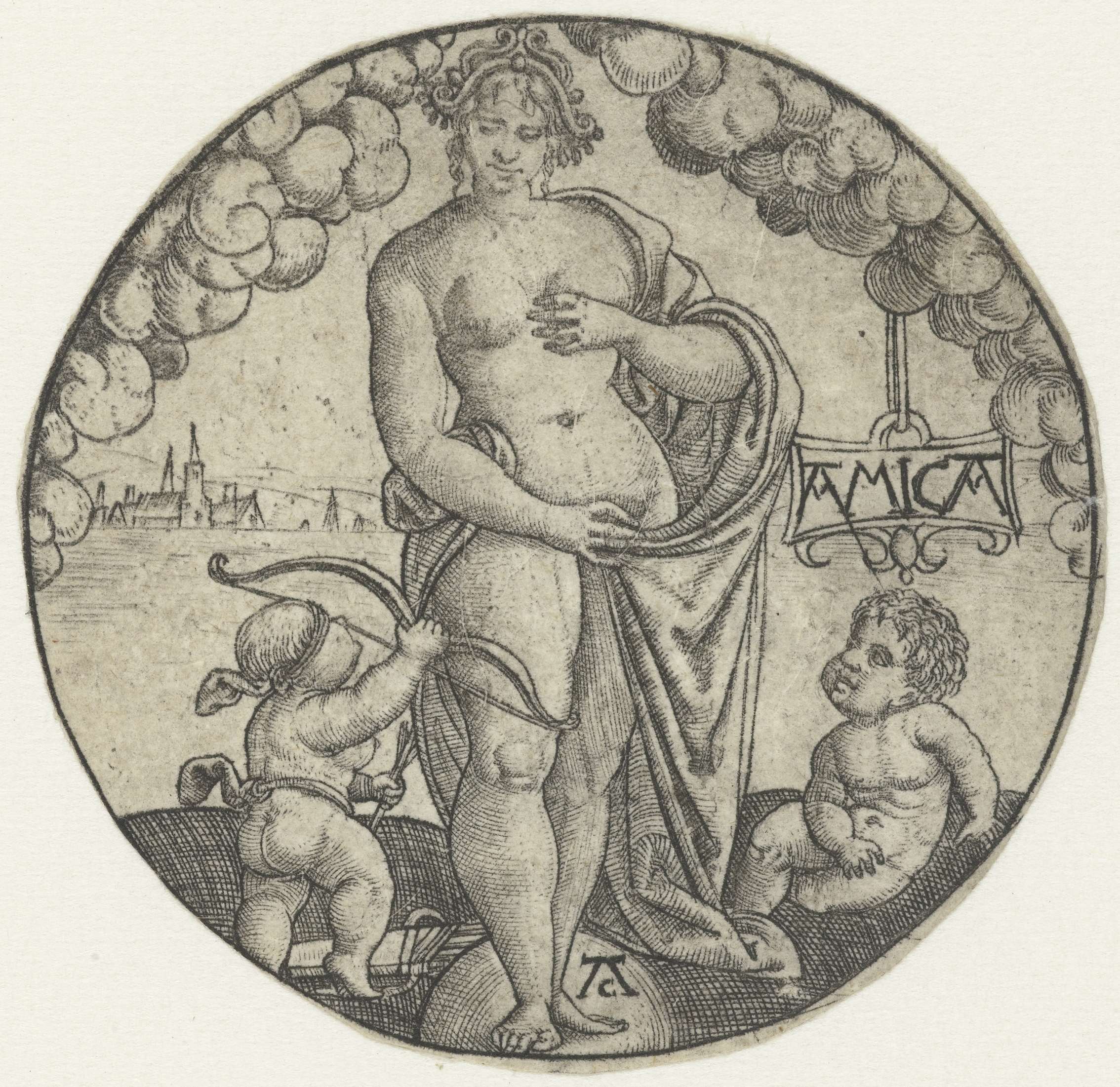 Engraving of Venus by Monogrammist AC, showcasing her graceful figure.