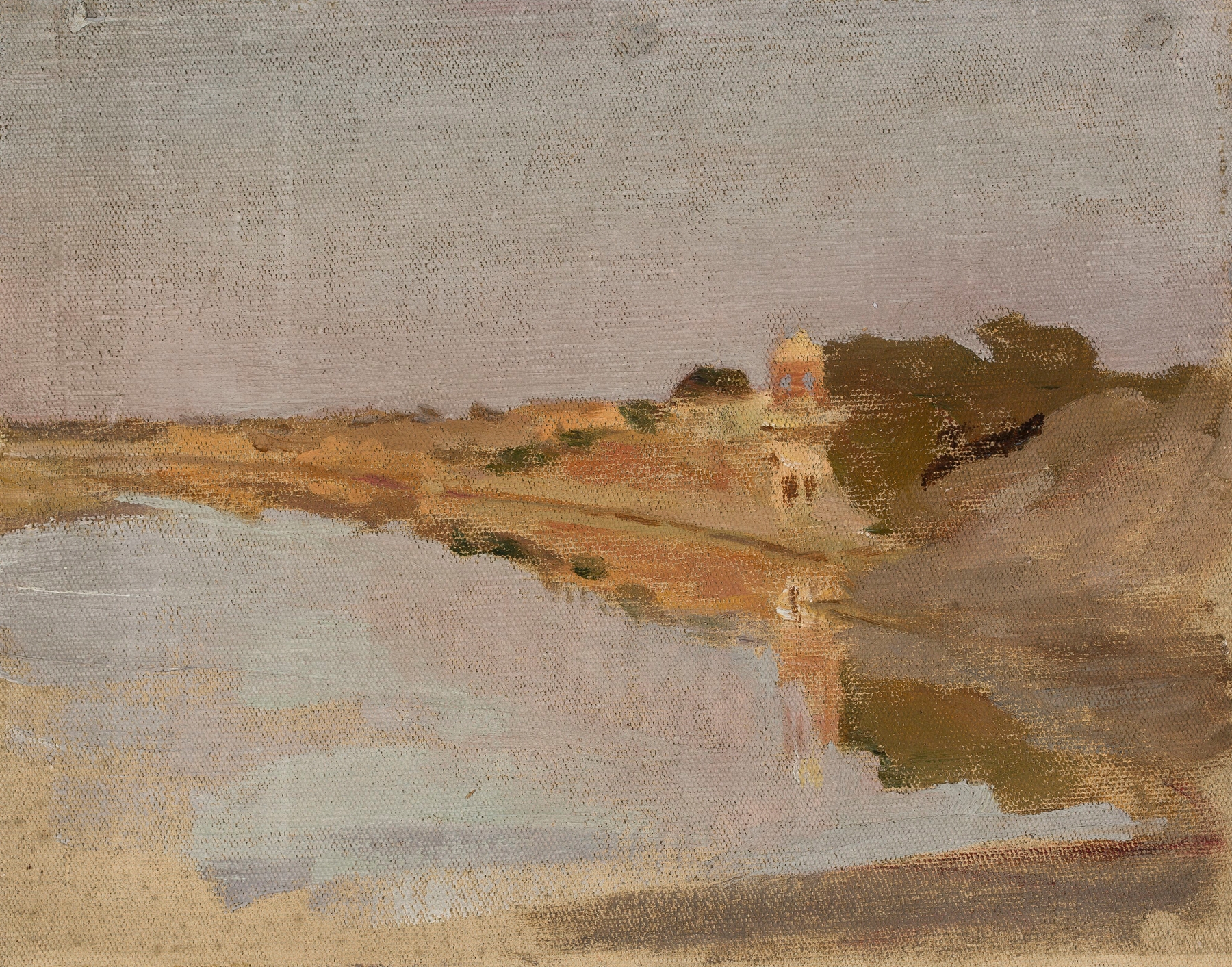 Water landscape by Jan Ciągliński, depicting serene waters and reflections, impressionism