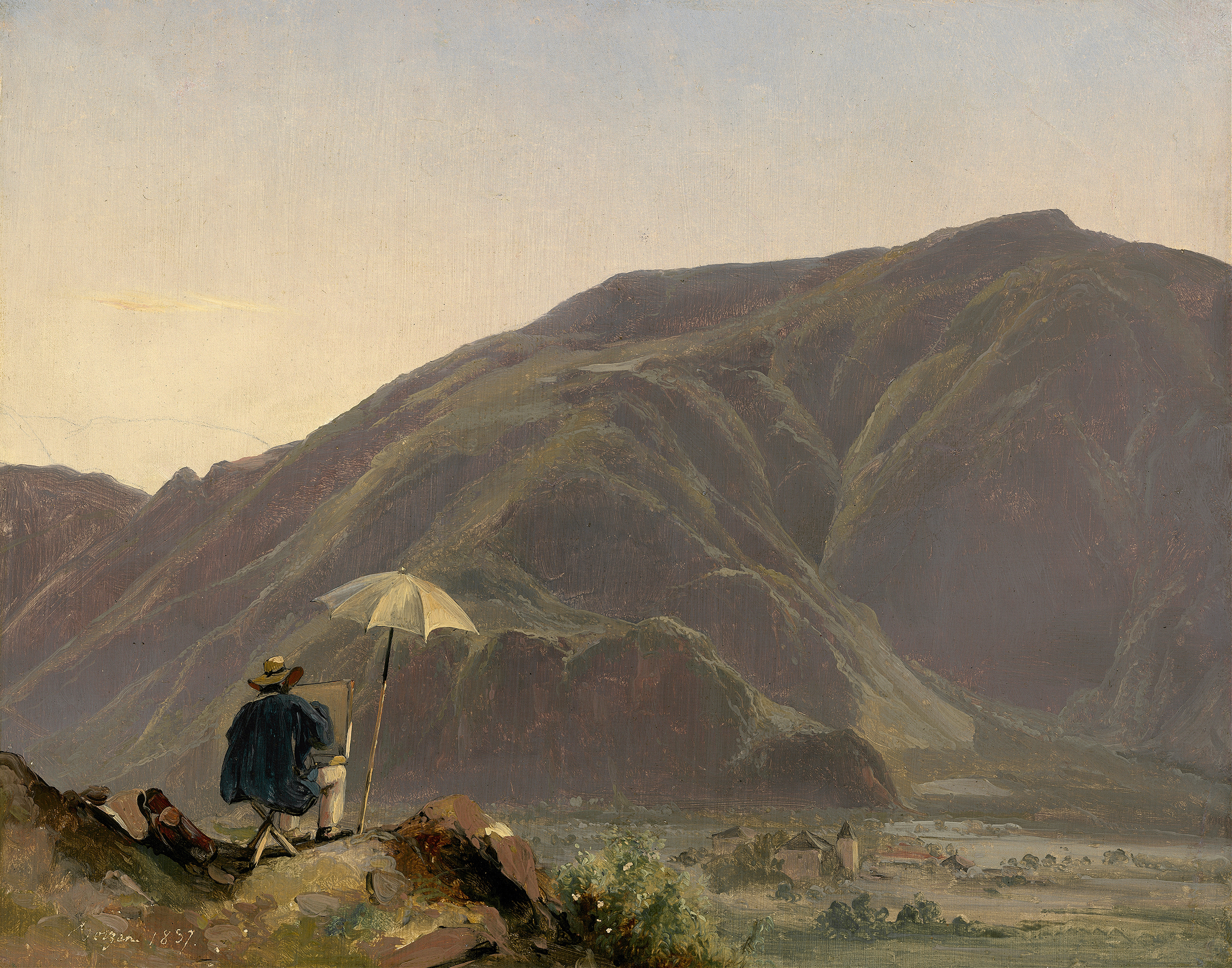 View of Bozen with a Painter, by Jules Coignet, public domain