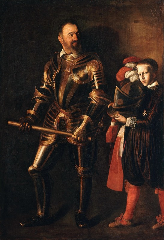 Alof de Wignacourt by Caravaggio depicts a man in armor with a dark background.