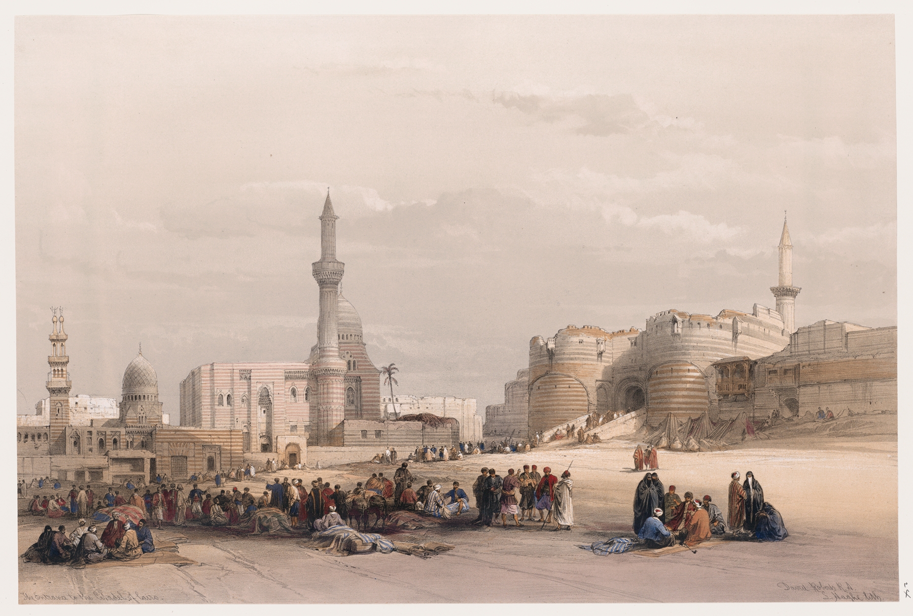 The entrance to the Citadel of Cairo., by David Roberts, public domain