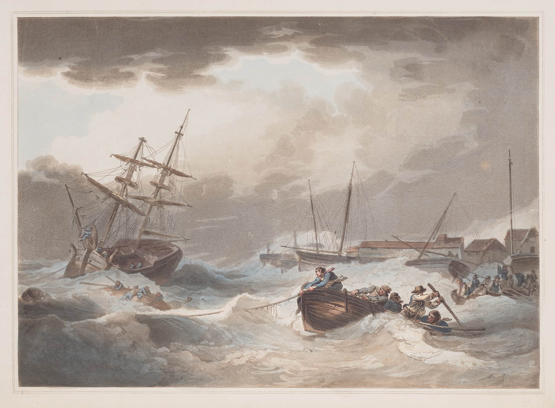 Storm off Margate by Philip James de Loutherbourg, oil on canvas depicting turbulent sea and dark clouds.