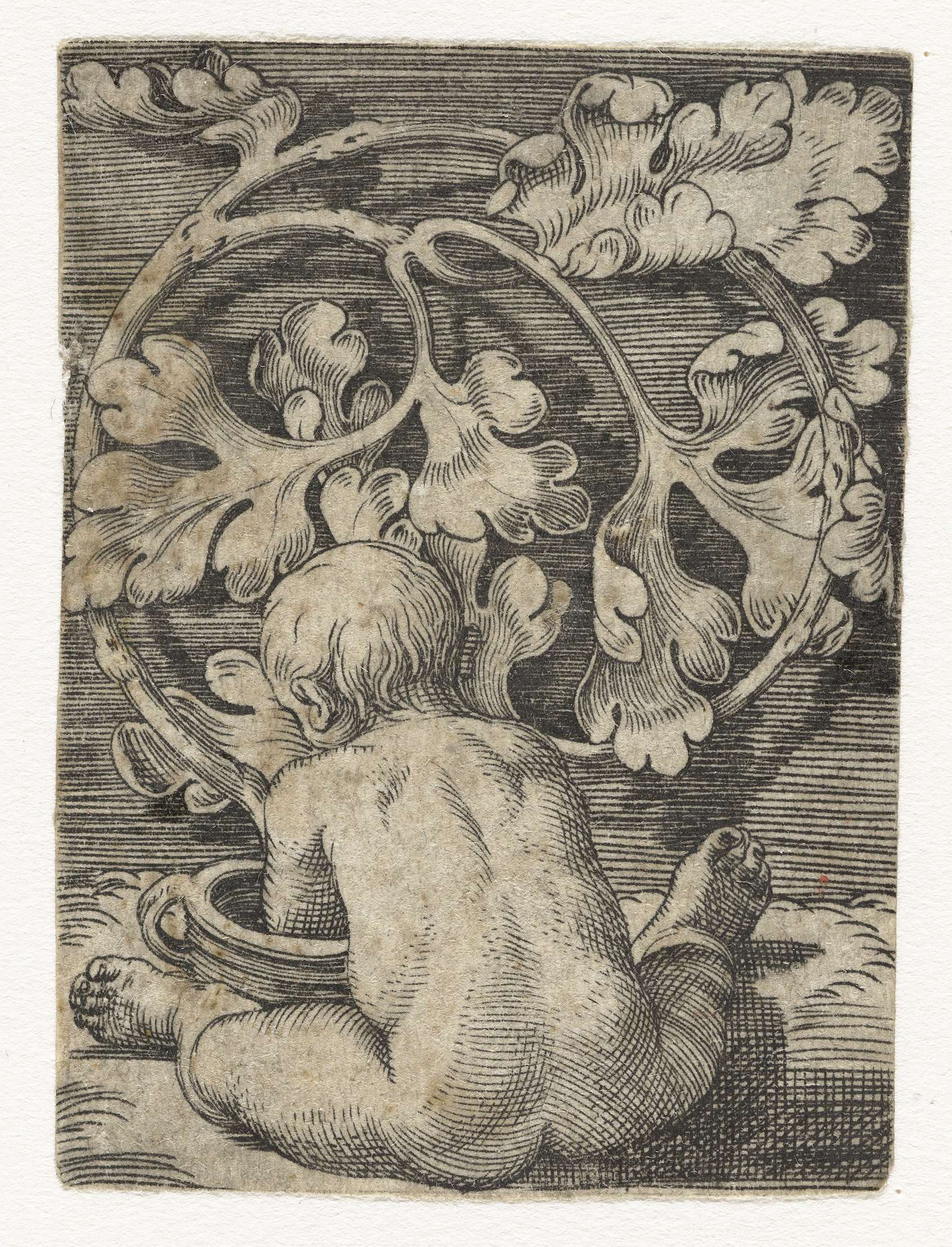 Kind met een pot en bladranken, by Barthel Beham, public domain