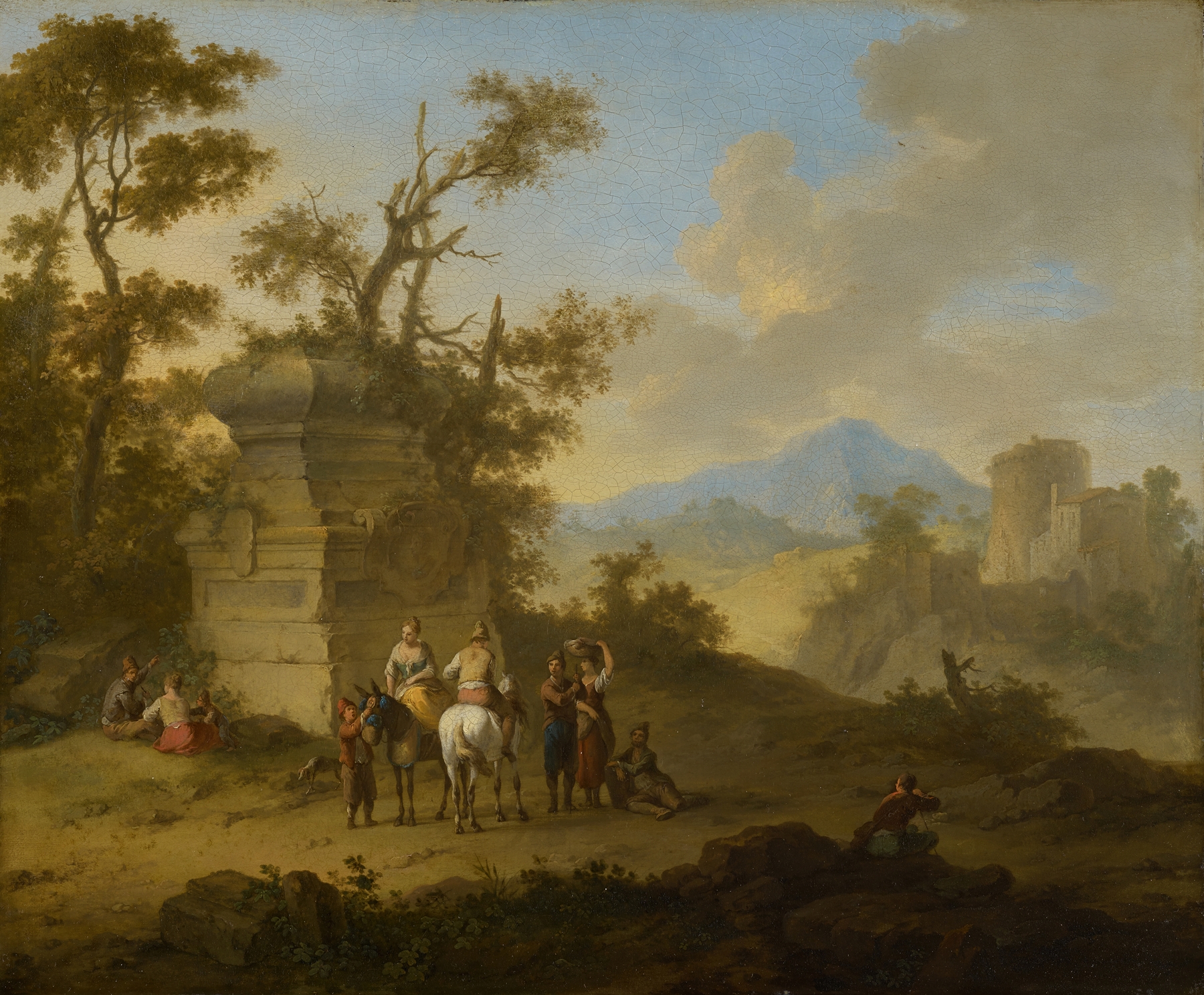 Landscape with Tomb and Horsemen, oil on canvas by Franz de Paula Ferg
