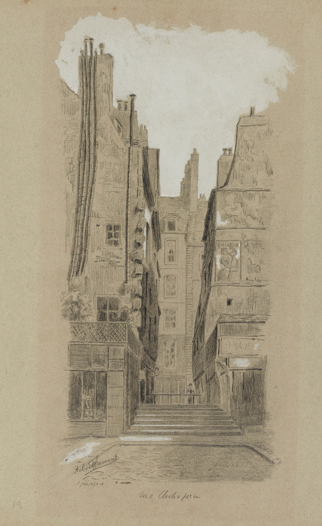 Rue Cloche-Perce, 4ème arrondissement oil painting by Robert Frémont
