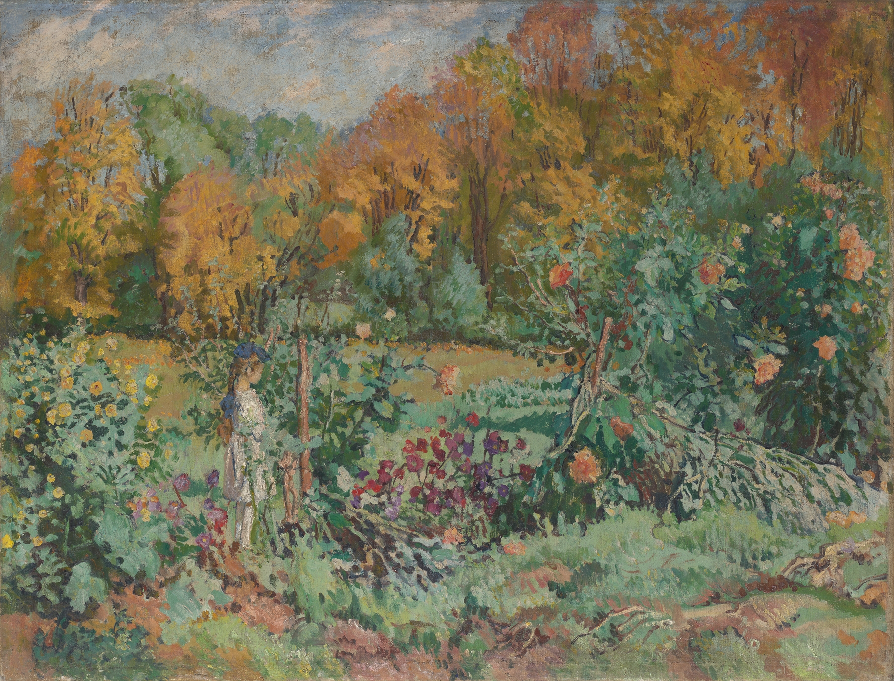 Botanical scene with vibrant flowers in Zwarzony Ogród by Józef Mehoffer, oil painting