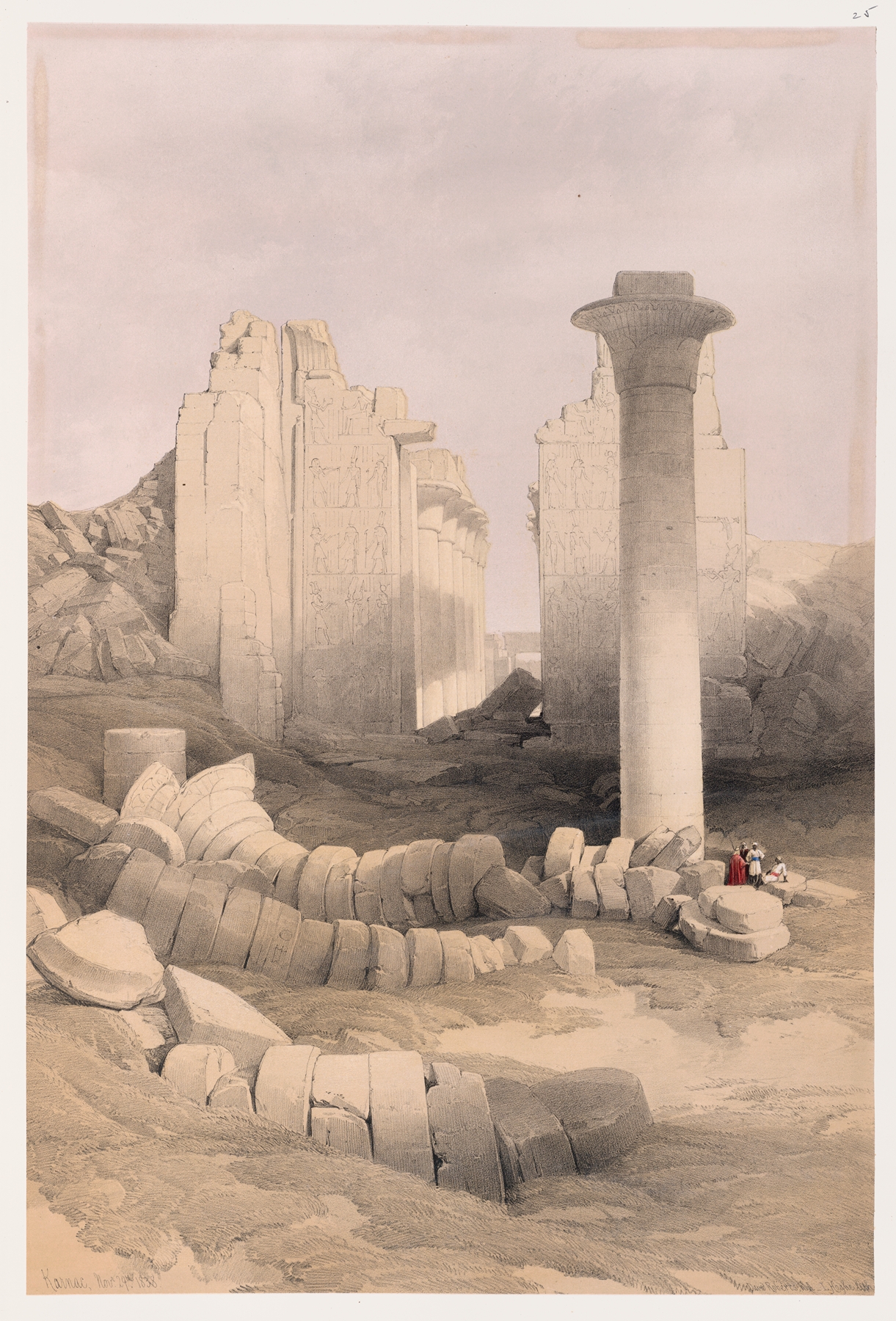 Karnac [Karnak]. Nov. 29th, 1838., by David Roberts, public domain