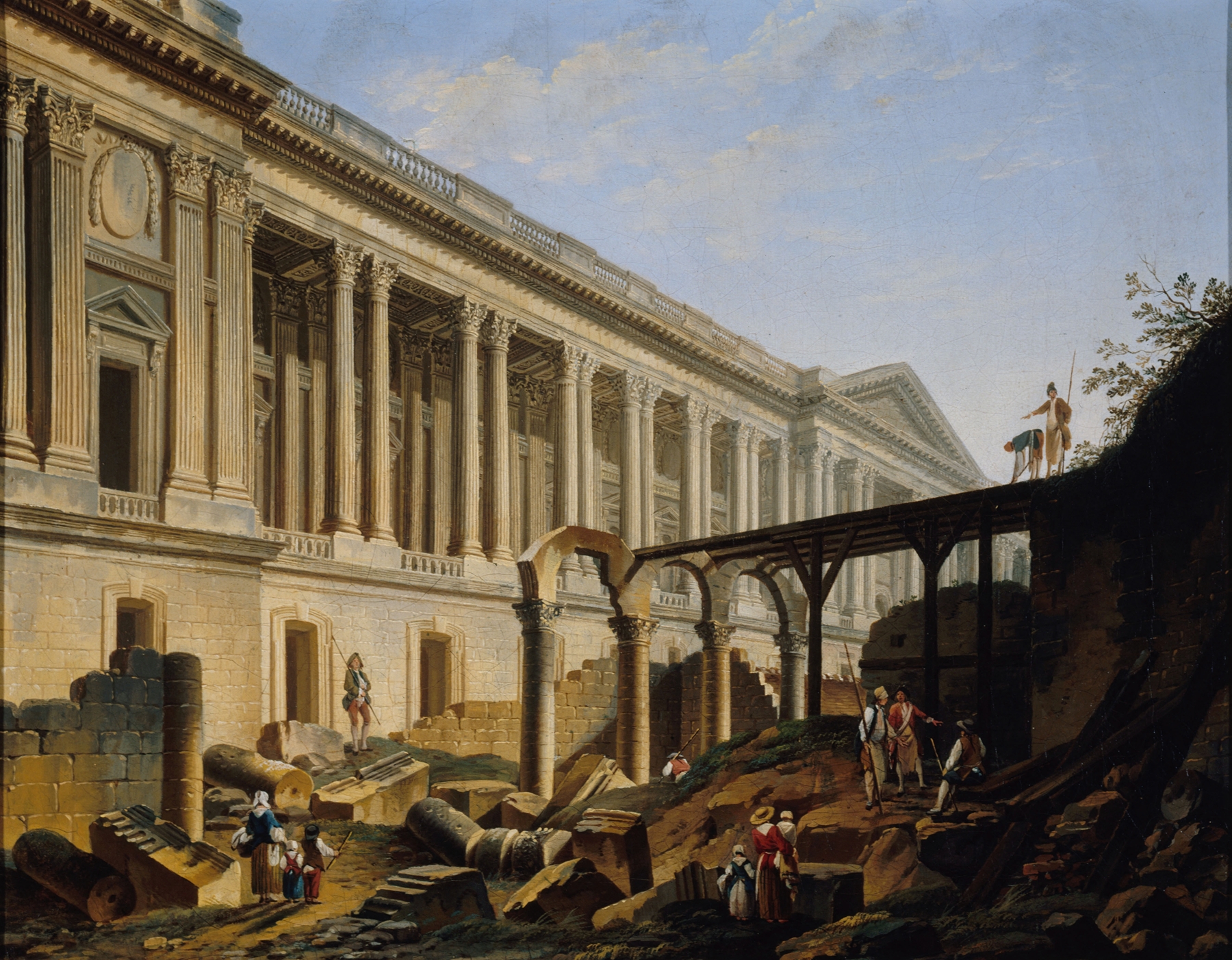 Dégagement de la colonnade du Louvre, by Pierre-Antoine Demachy, public domain