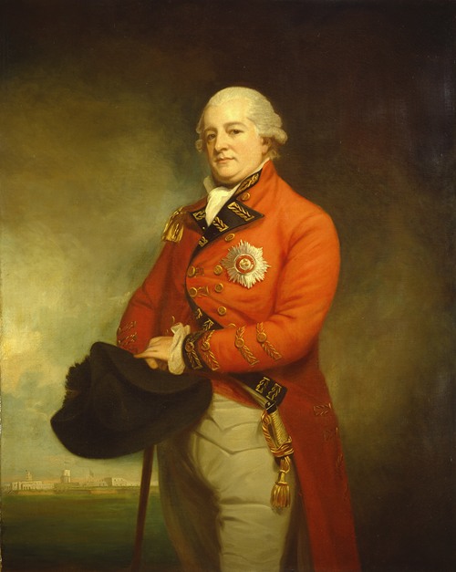 A portrait of Major-General Sir Archibald Campbell by George Romney.