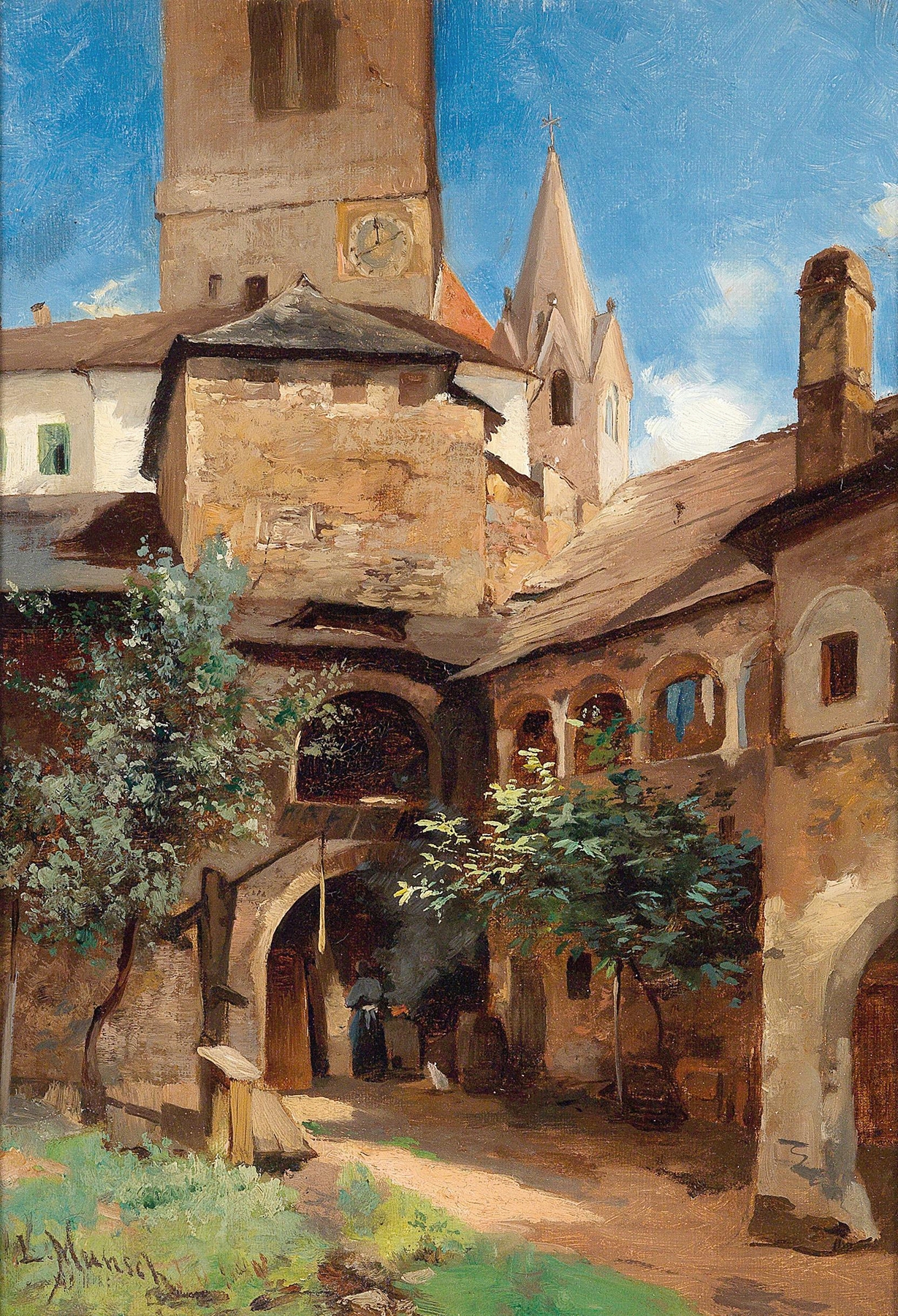 Rustic architecture in Deisener Hof by Leopold Munsch, medium unknown