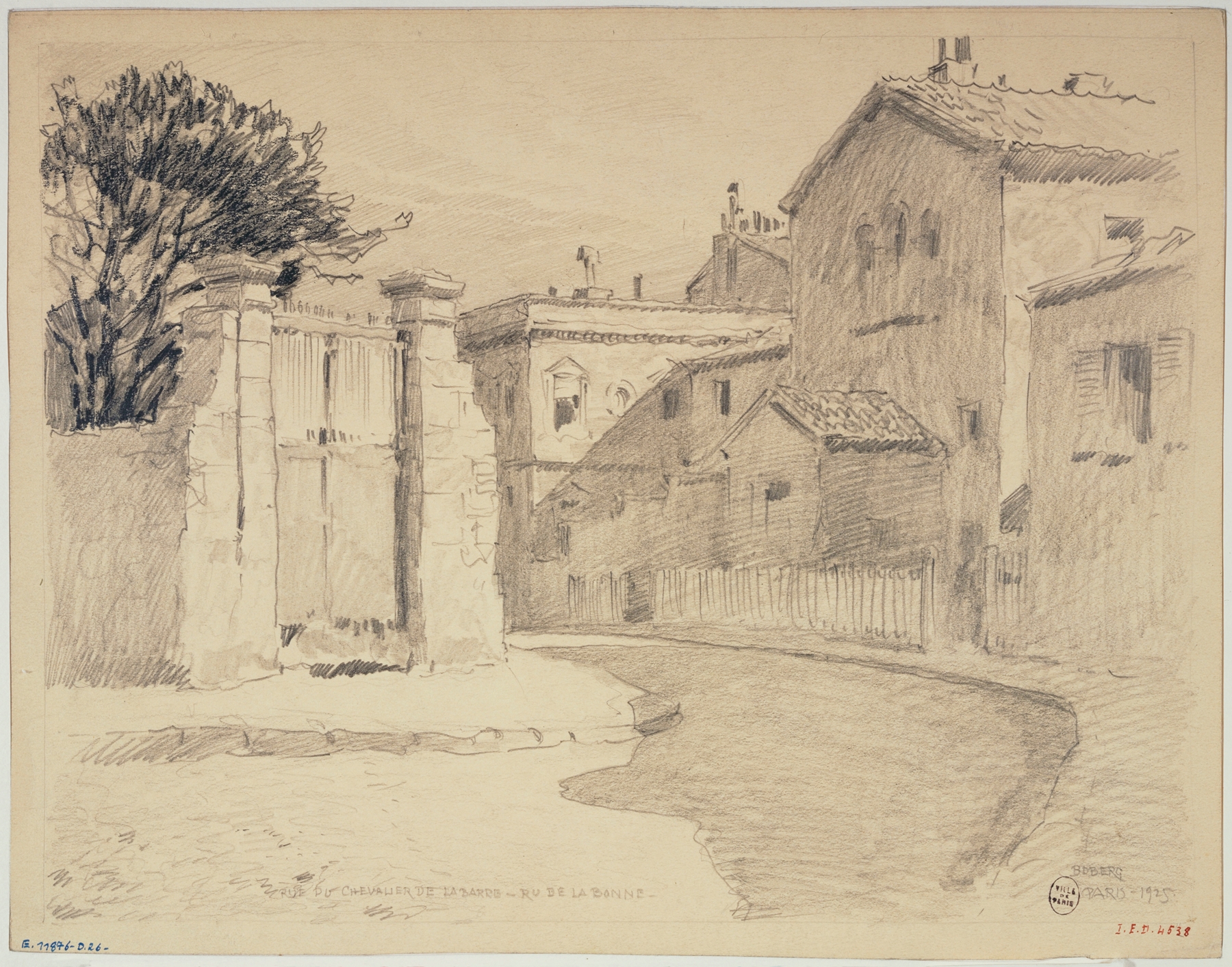 La rue du Chevalier de la Barre et la rue de la Bonne by Ferdinand Boberg, medium unknown