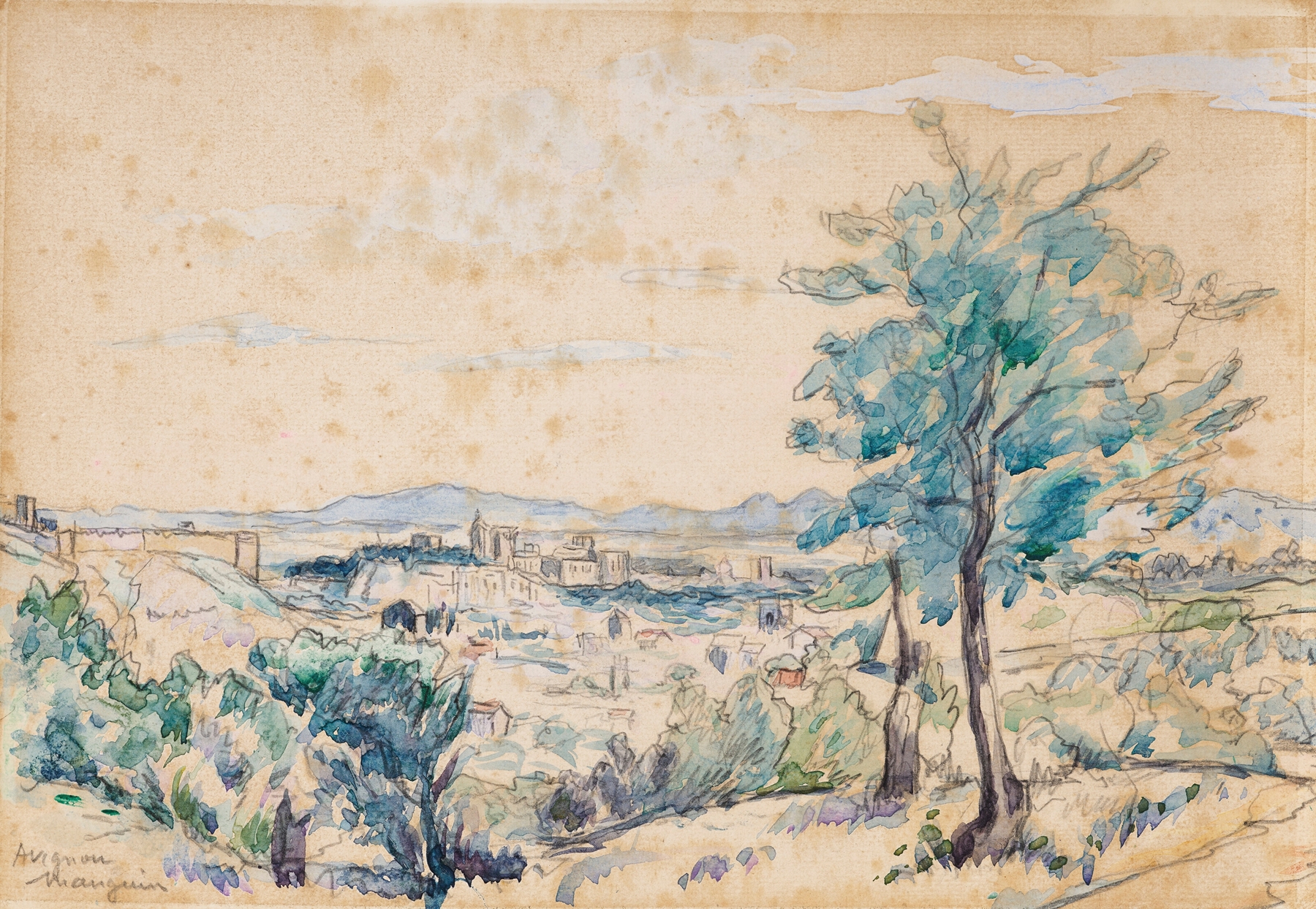 Le Palais des Papes – Avignon, oil on canvas by Henri Manguin, featuring vibrant architectural details.
