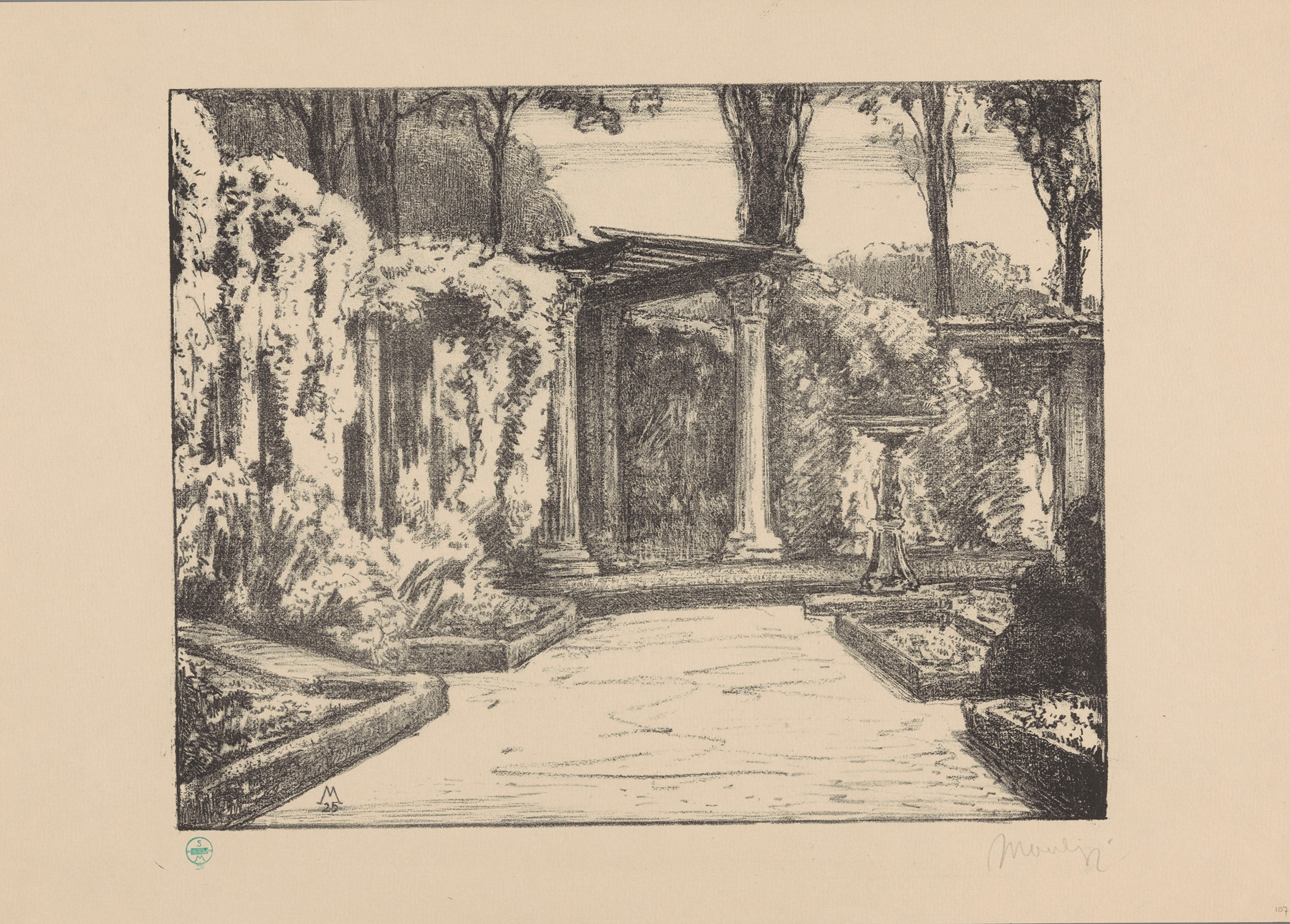Tuin met pergola op landgoed Marlot Marlot, by Simon Moulijn, public domain