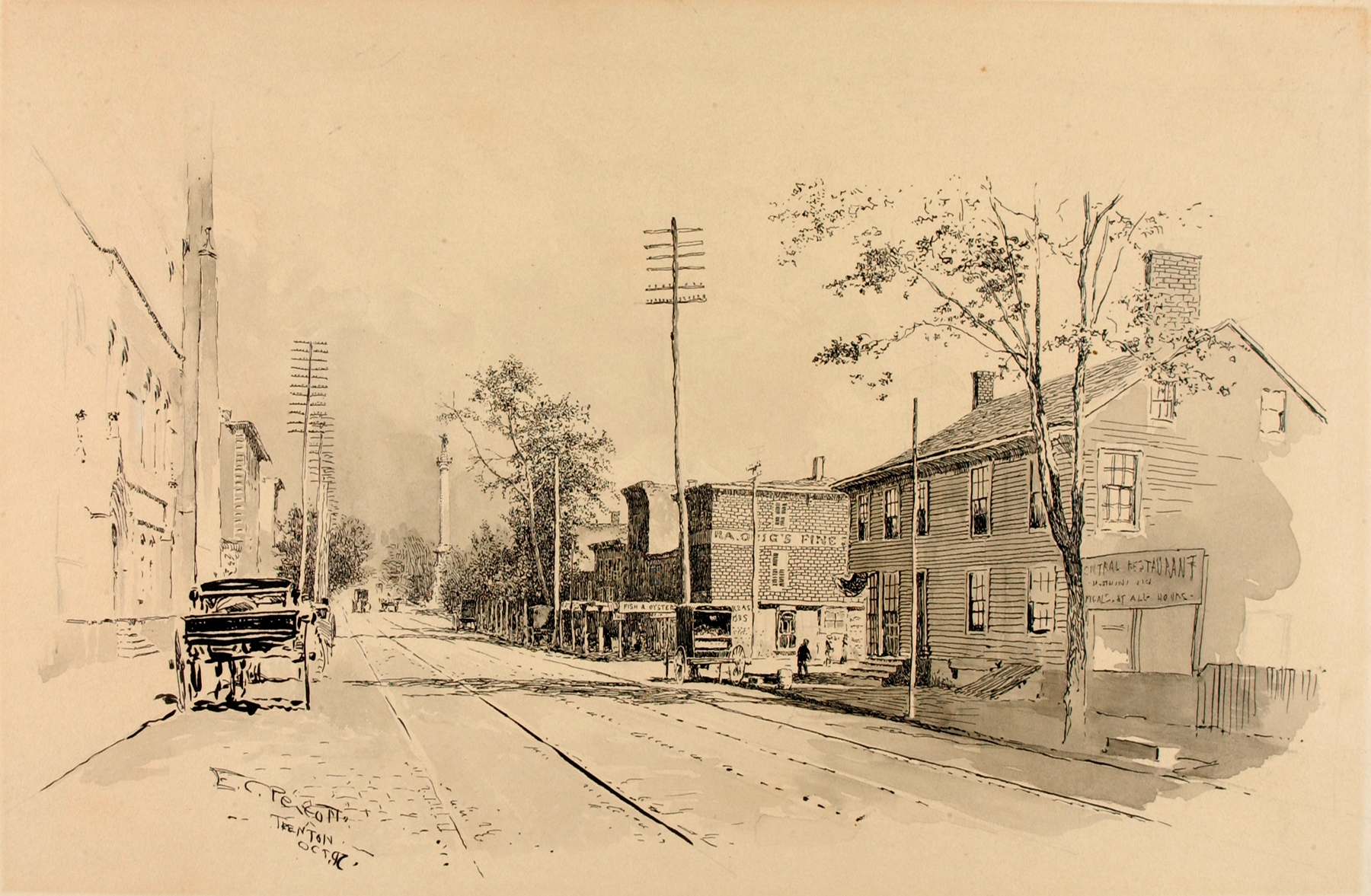 Trenton, Old King Street Looking from Hessian Headquarters, by Ernest Peixotto, public domain