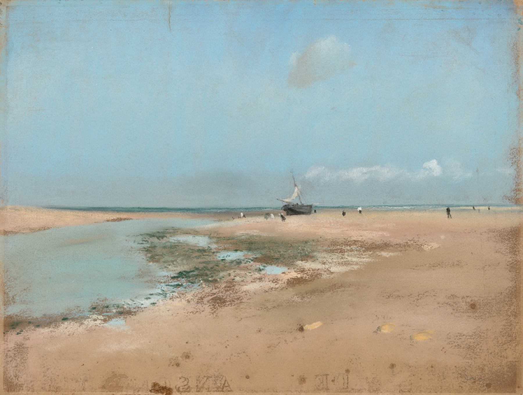 Beach at Low Tide (Mouth of the River), by Edgar Degas, public domain