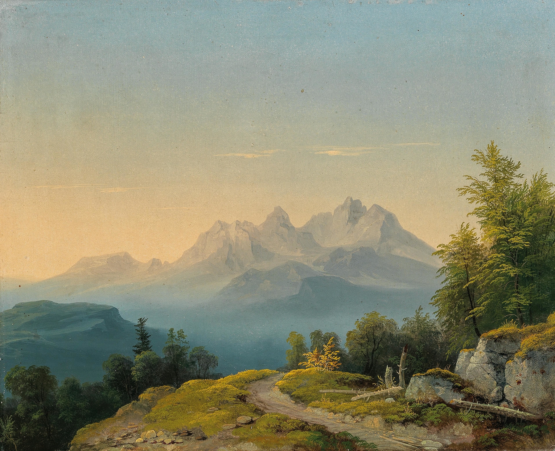 Landscape of Triglav mountains by Markus Pernhart, oil painting