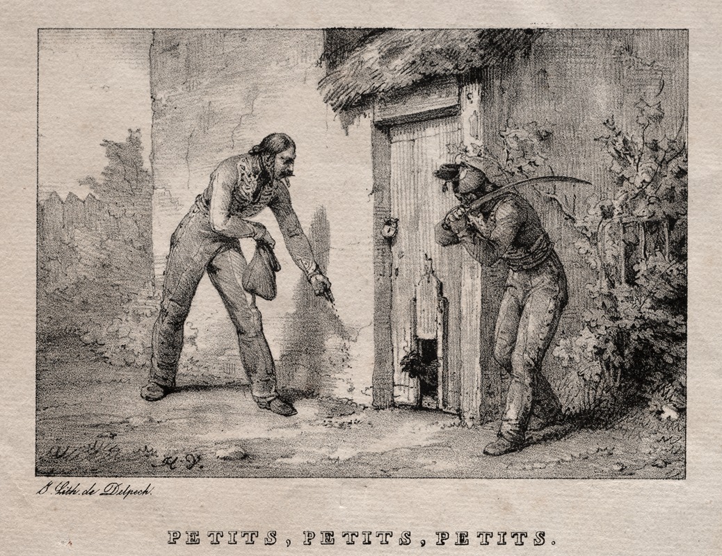 Horace Vernet's 'Marauders' depicts a dramatic scene of conflict.