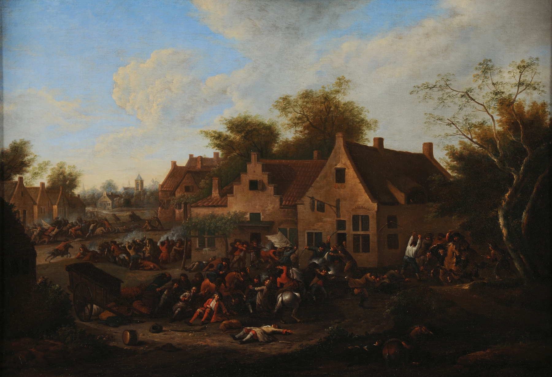 Historical oil painting by Charles Breydel depicting a battle scene.