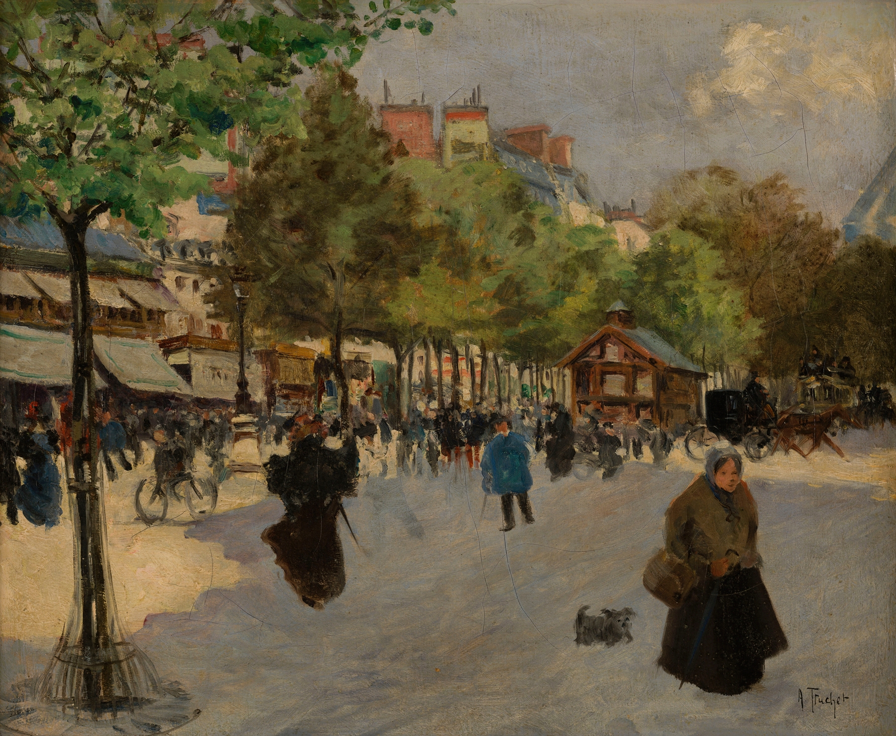 Le boulevard de Clichy, oil on canvas by Louis Abel-Truchet, depicting a lively urban scene.