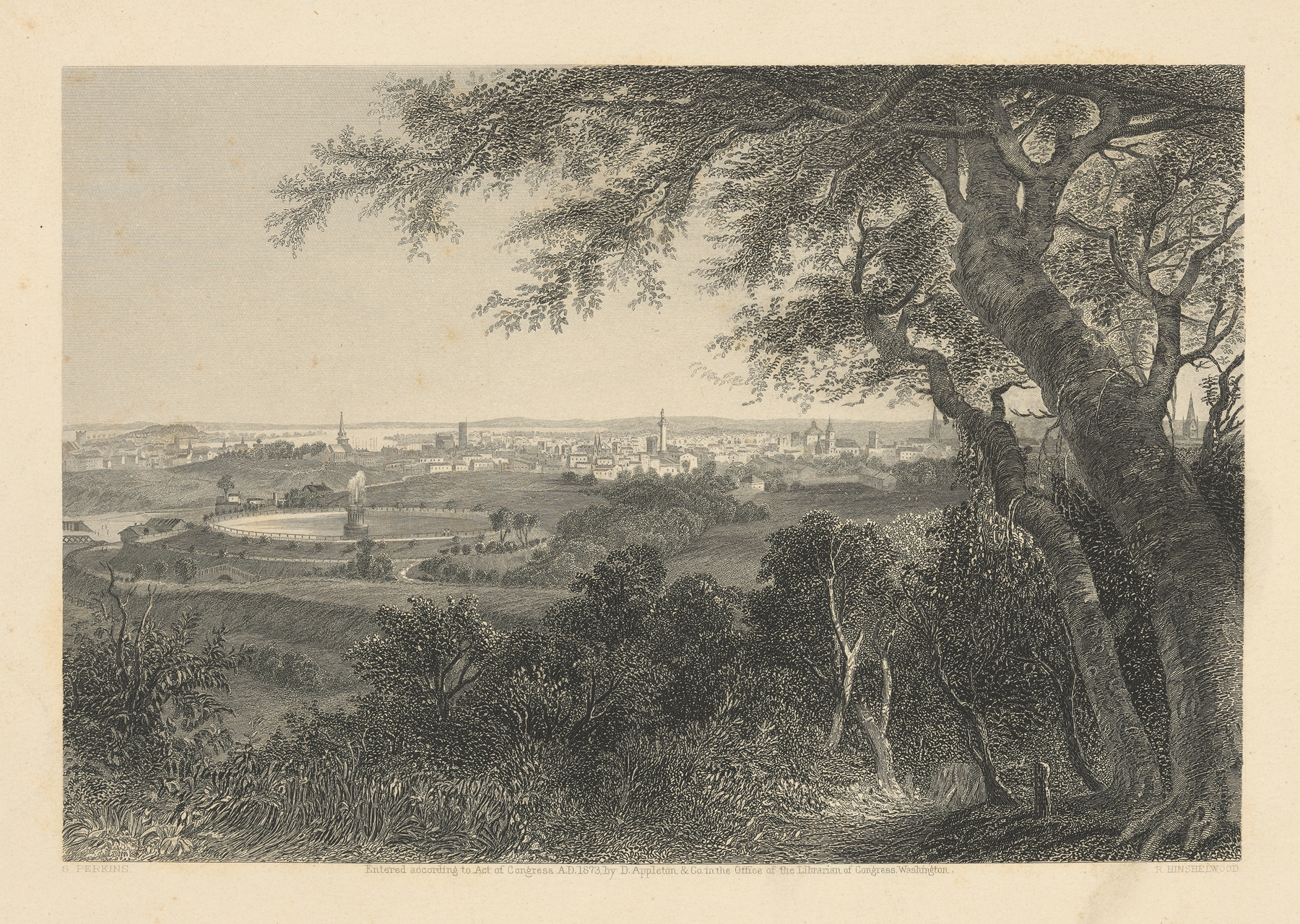 City of Baltimore landscape by Robert Hinshelwood, oil on canvas