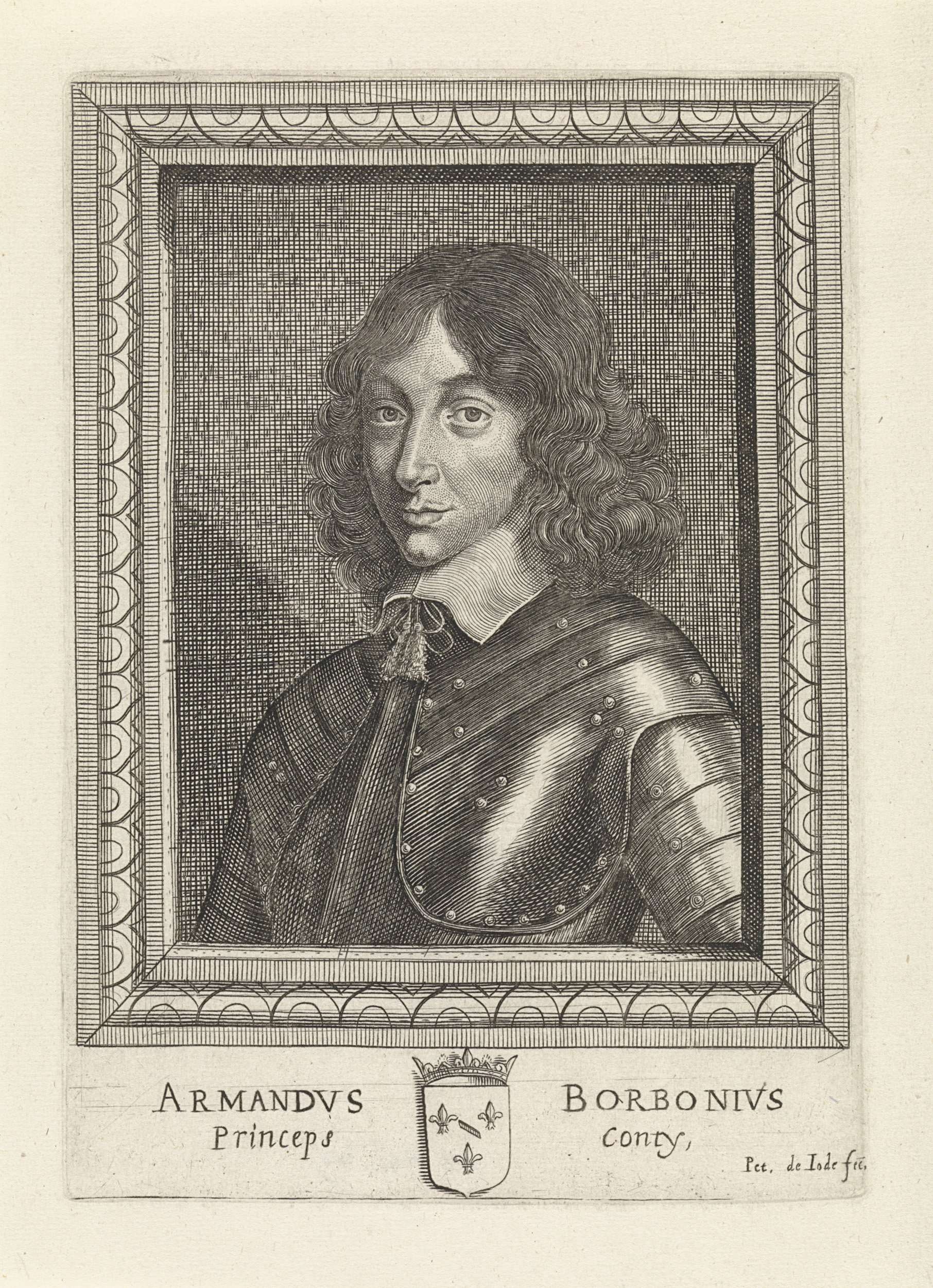 Portrait of Armand de Bourbon, etching by Pieter de Jode