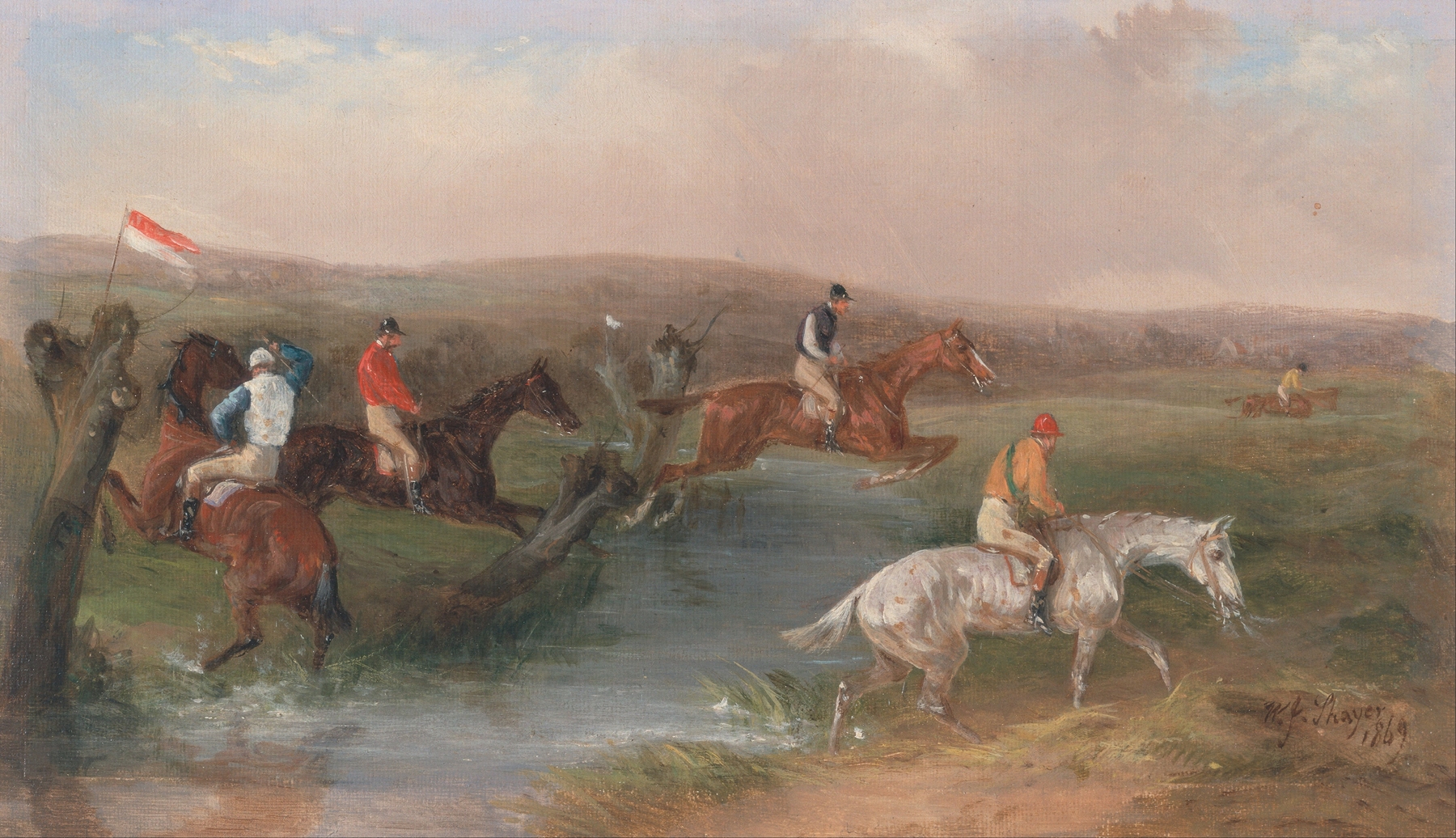 Steeplechasing- The Hurdle, by William Shayer, public domain
