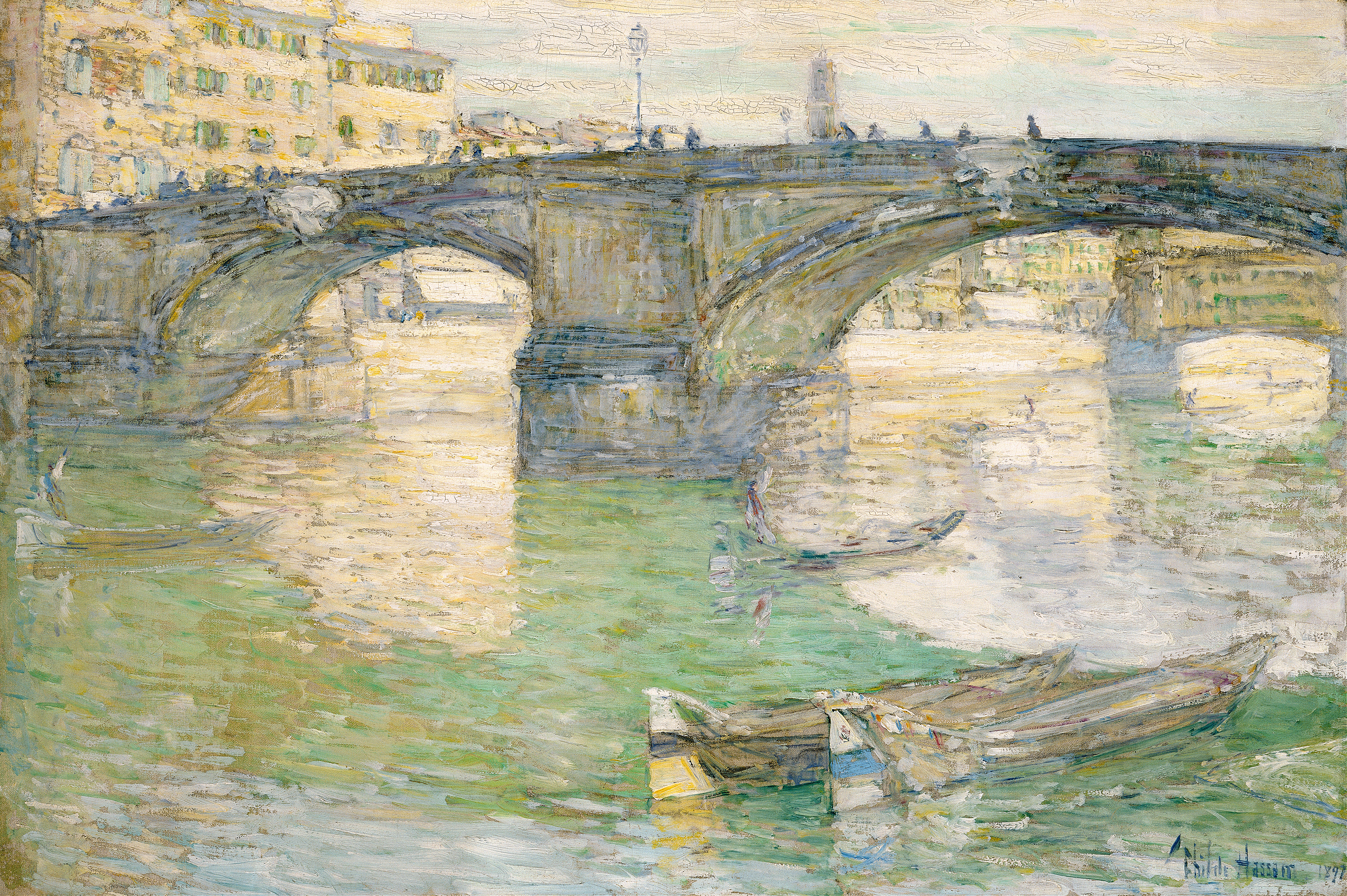 Ponte Santa Trinità, by Childe Hassam, public domain