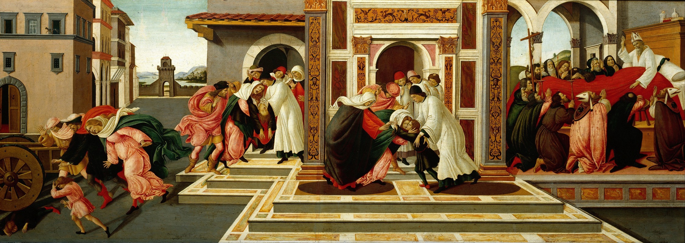 Botticelli's 'Last Miracle And The Death Of St. Zenobius' depicts a significant religious event.