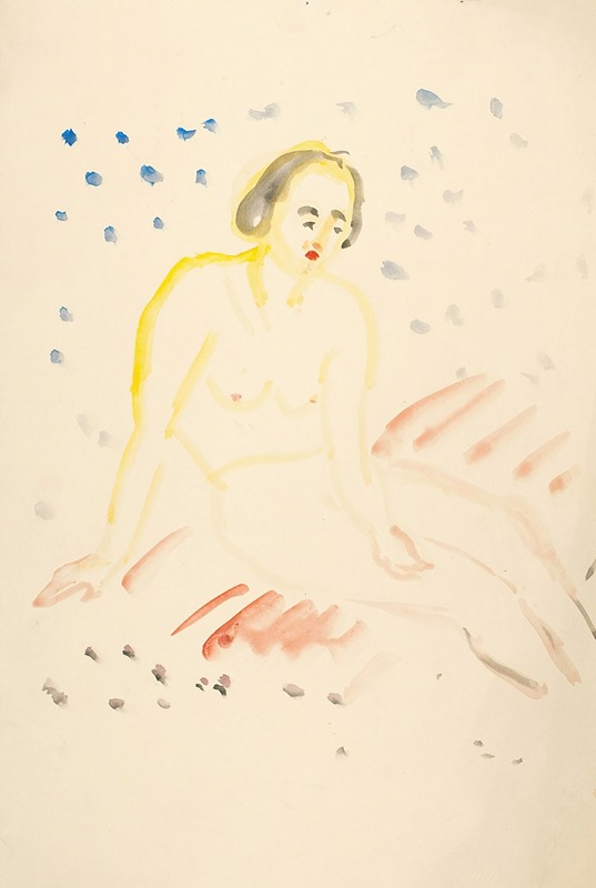 Edvard Munch's 'Sittende akt' features a seated nude figure in a contemplative pose.