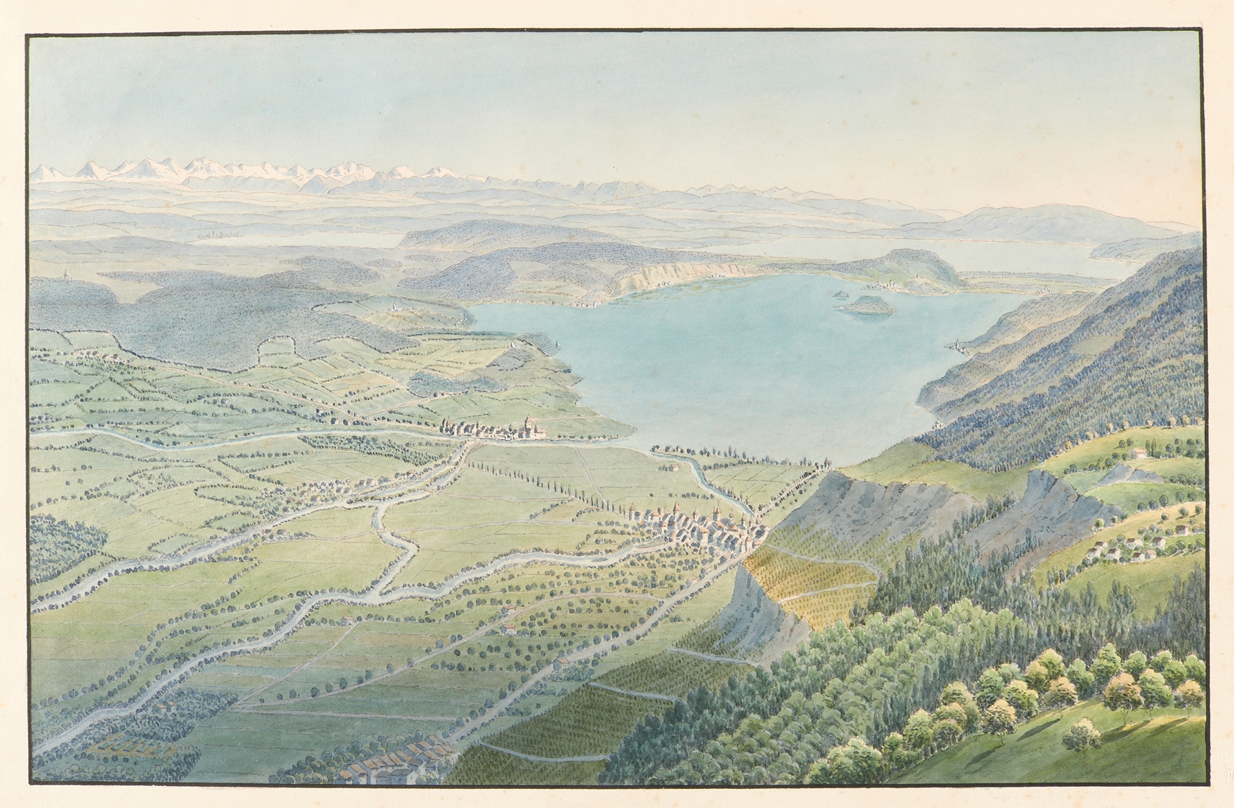 Gegend v. Biel u. Nidau, by Jakob Samuel Weibel, public domain