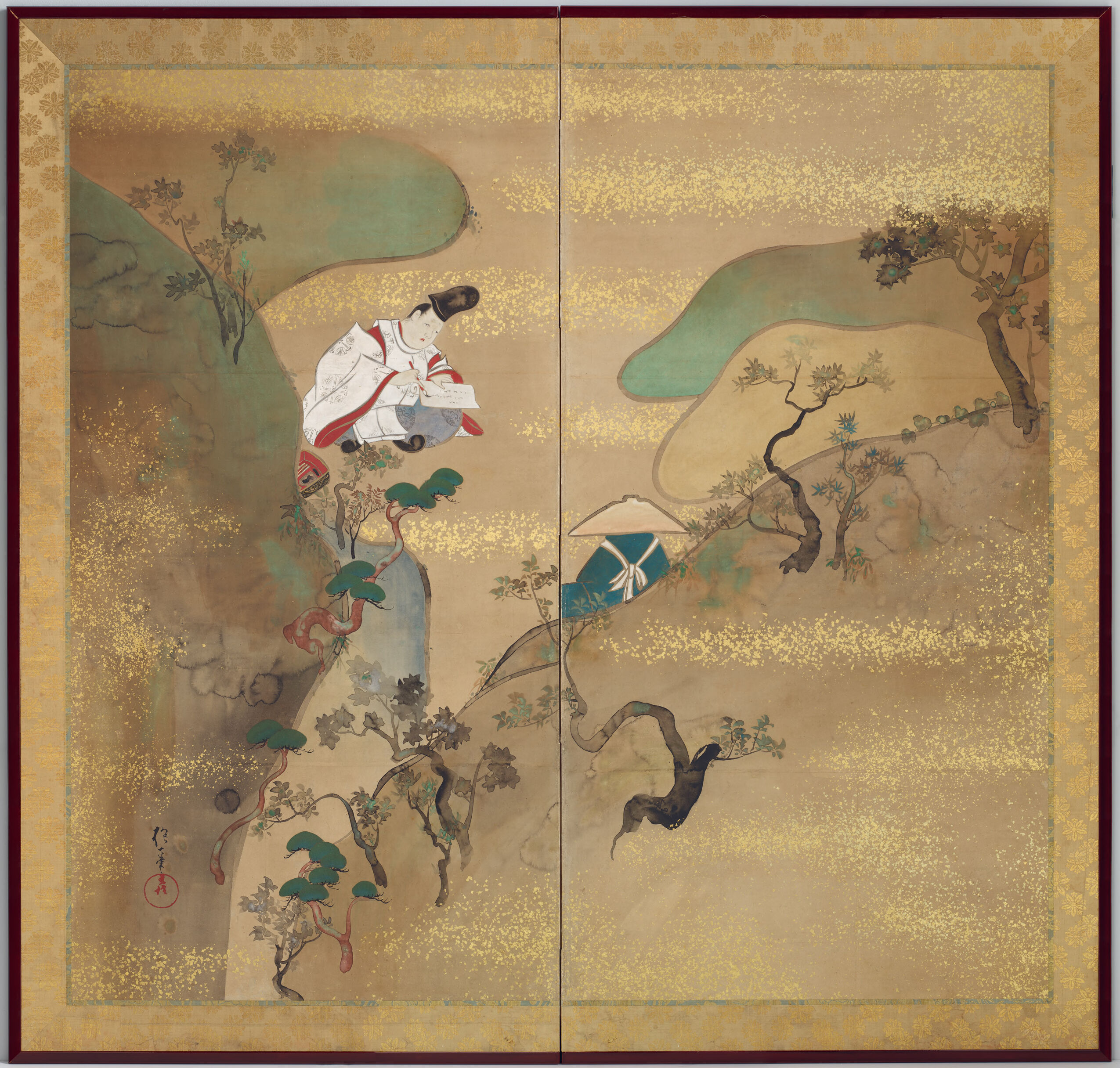 The Ivy Way through Mount Utsu by Sakai Hōitsu, paper artwork featuring ivy and mountain landscape.