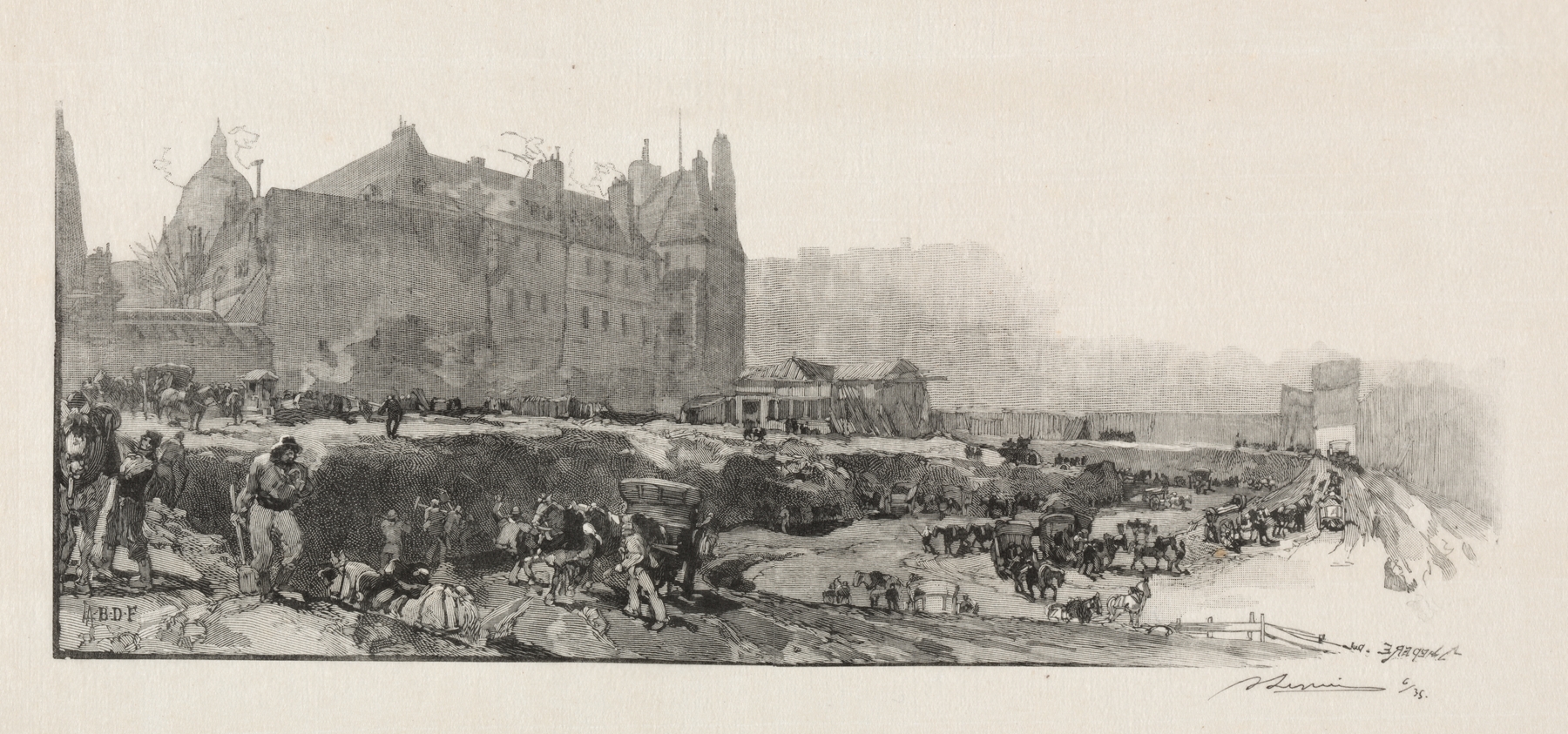 Architecture of Old Sorbonne by Auguste Louis Lepère, unknown medium