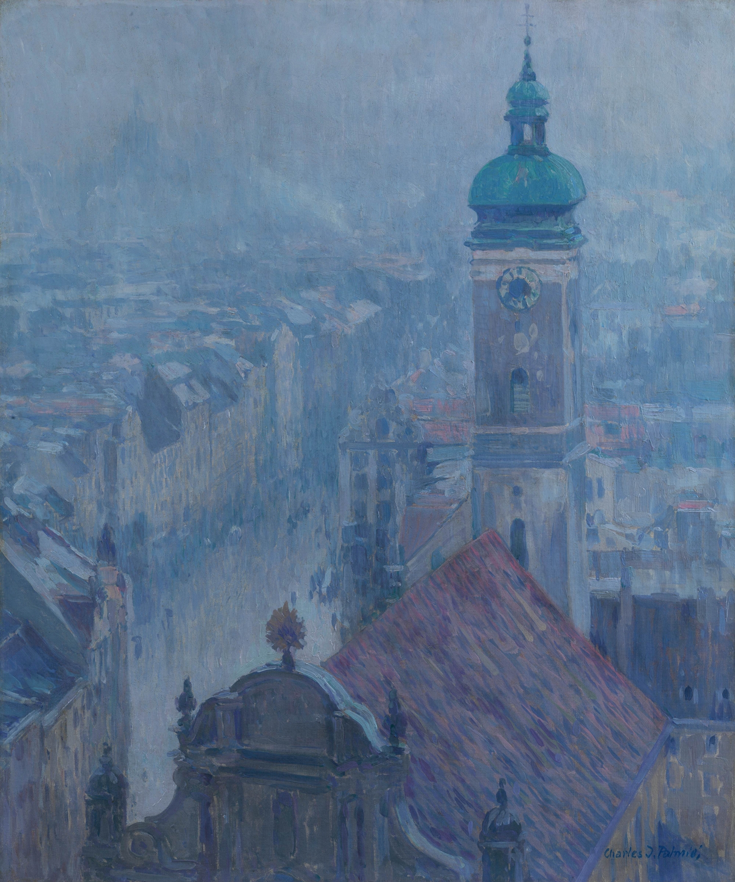 Blick auf München vom Alten Peter, by Charles Johann Palmié, public domain