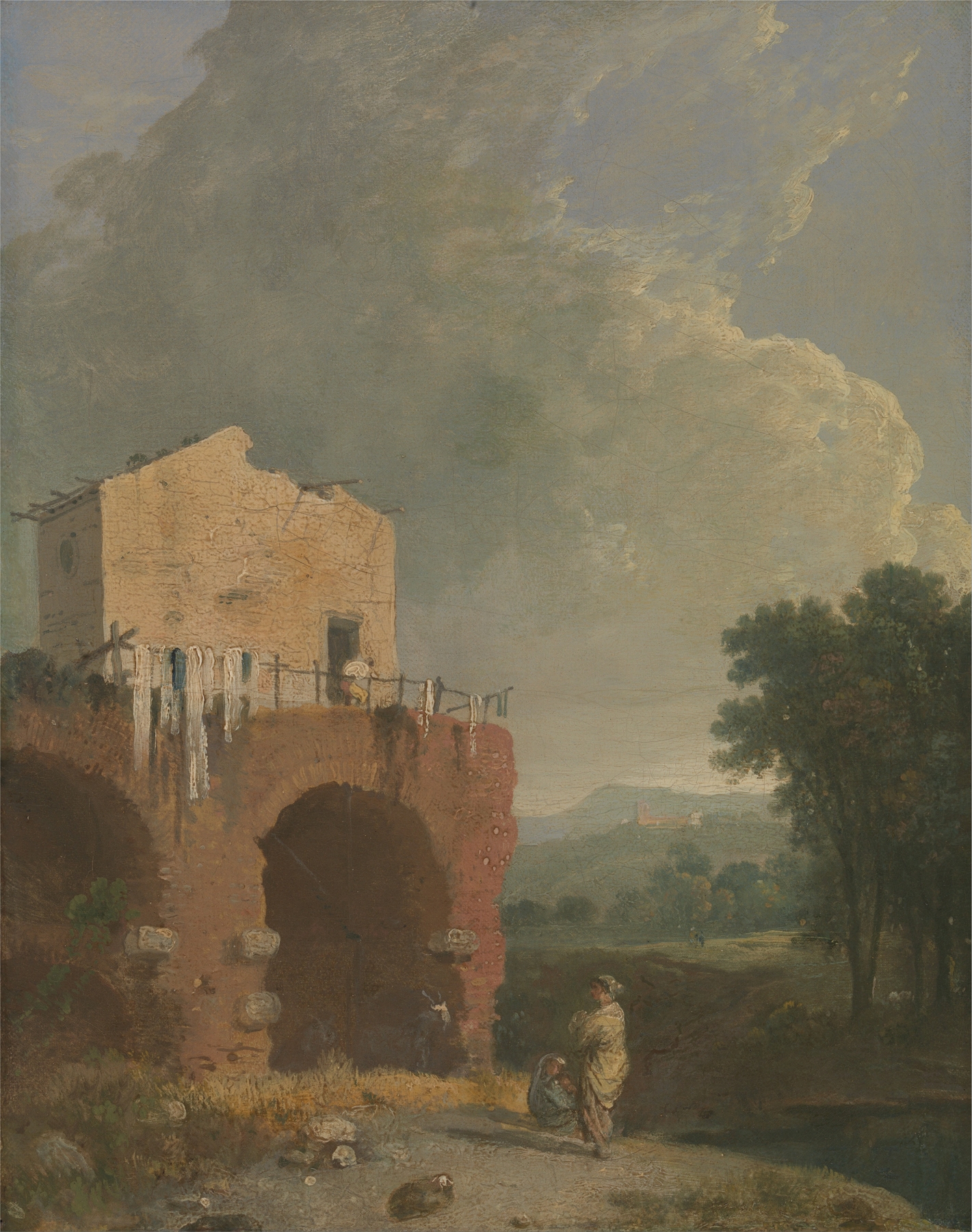 Hadrian’s Villa by Richard Wilson, oil painting depicting ancient ruins and soft light.