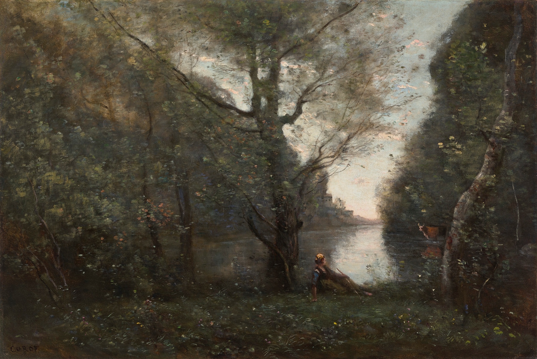 La solitude. Souvenir de Vigen (Limousin), by Jean-Baptiste-Camille Corot, public domain