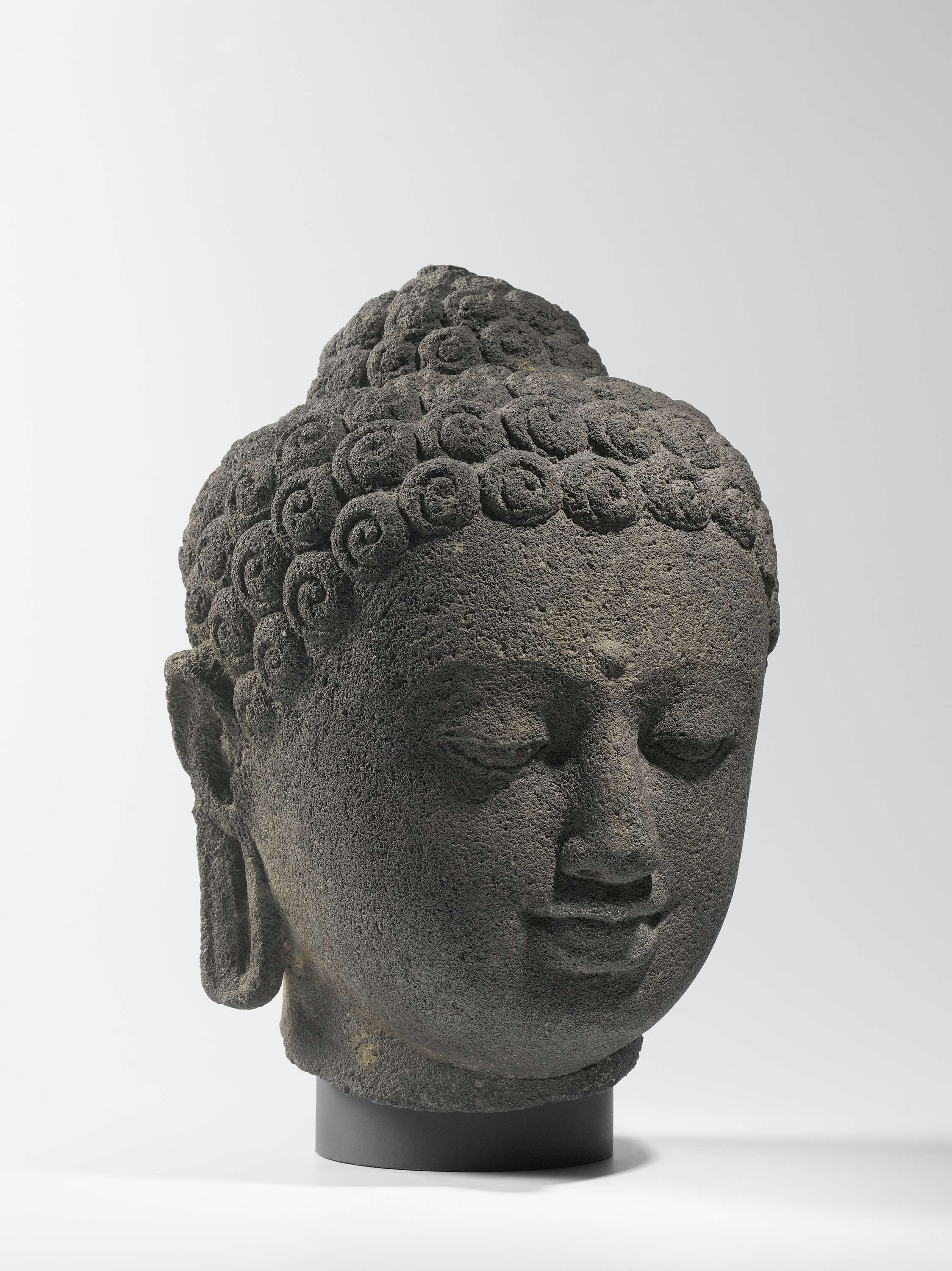 Head of a Buddha, by Unknown Artist, public domain