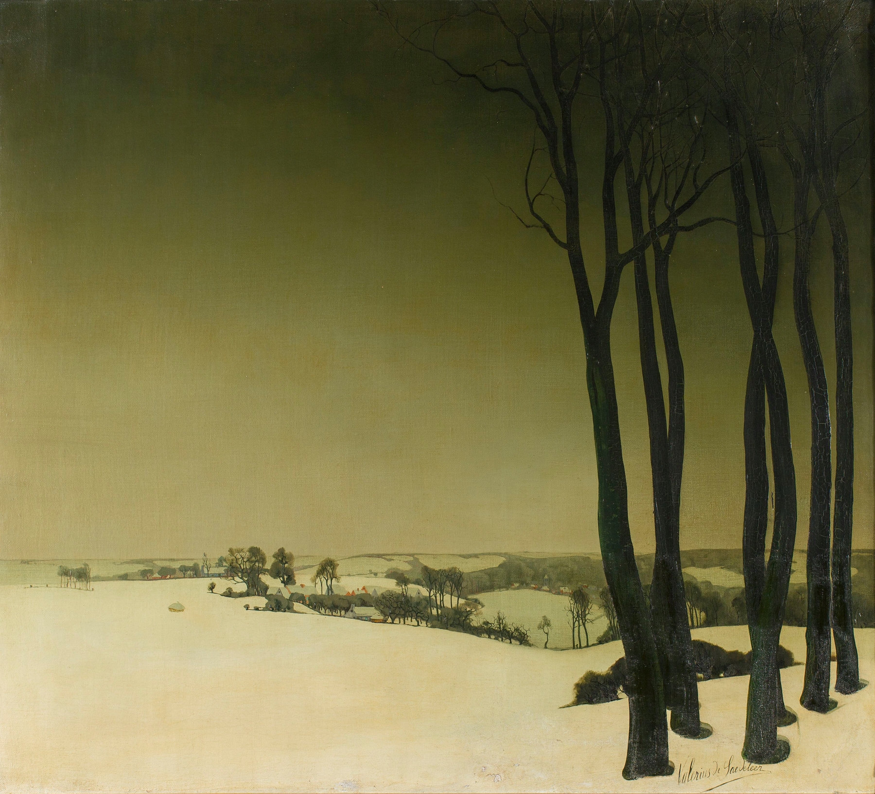 Expressionism landscape of towering trees by Valerius De Saedeleer