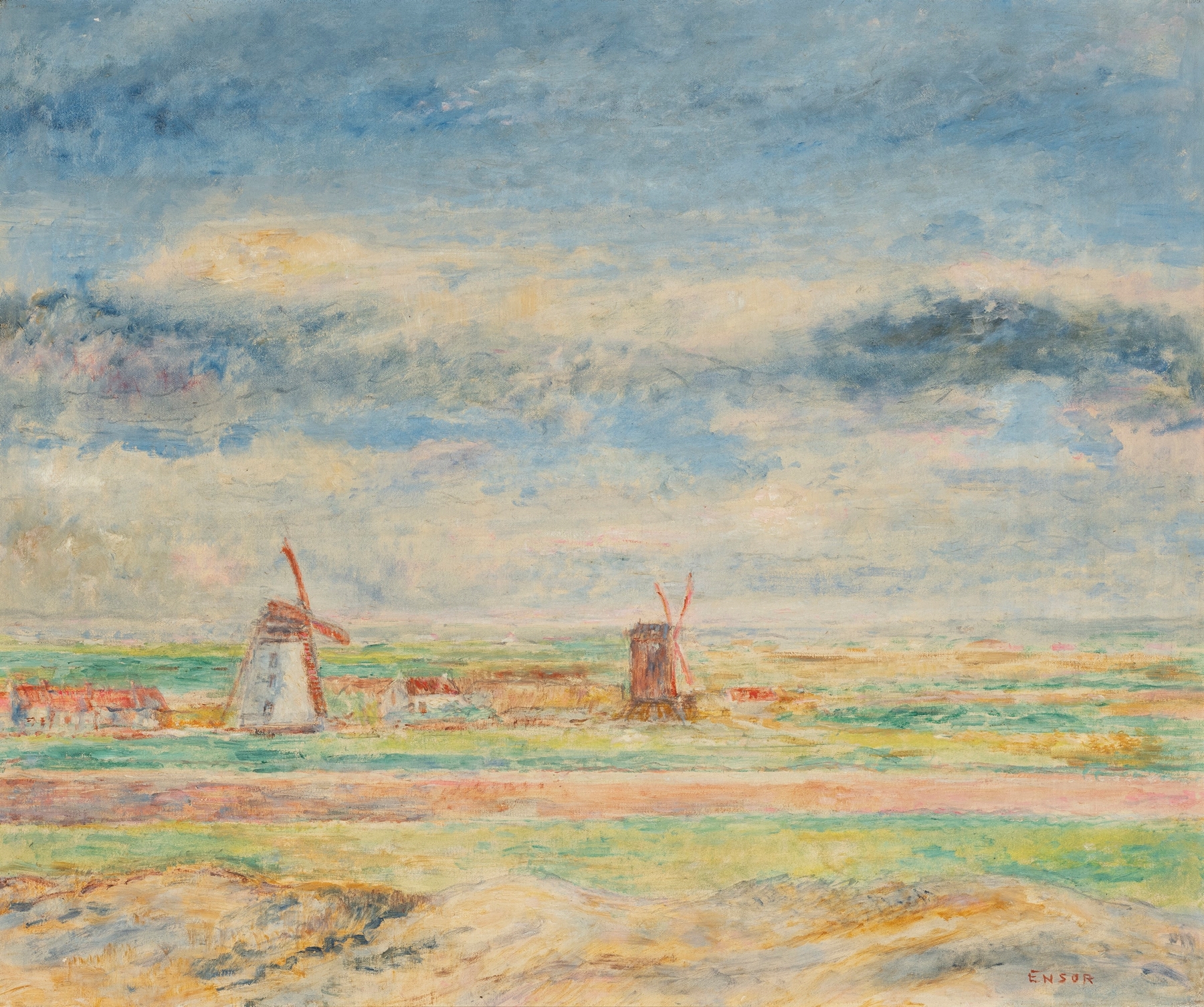 Les Deux moulins, by James Ensor, public domain