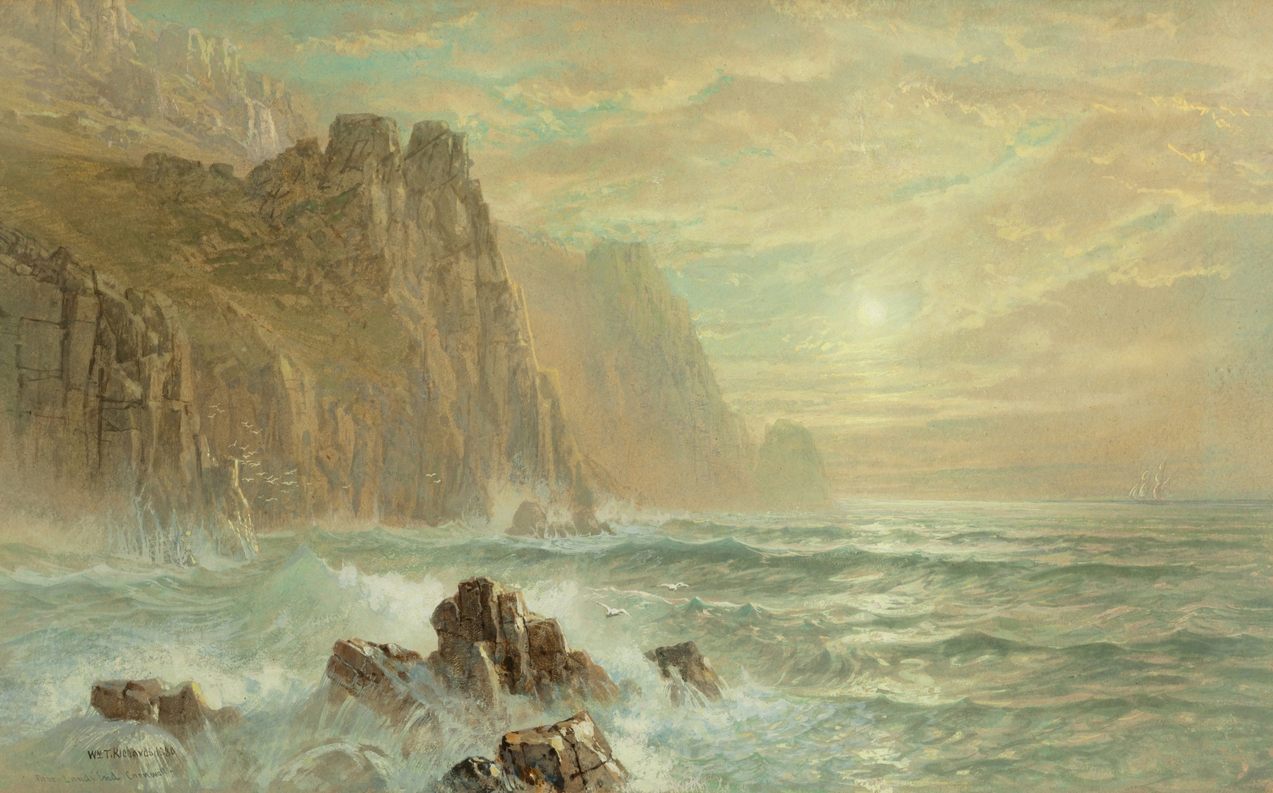 Near Lands End, Cornwall, by William Trost Richards, public domain