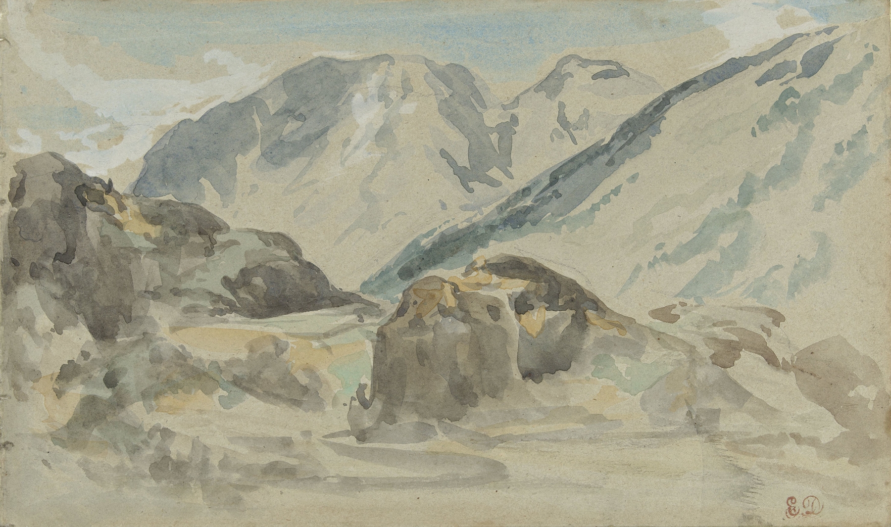 Mountain Landscape, by Eugène Delacroix, public domain